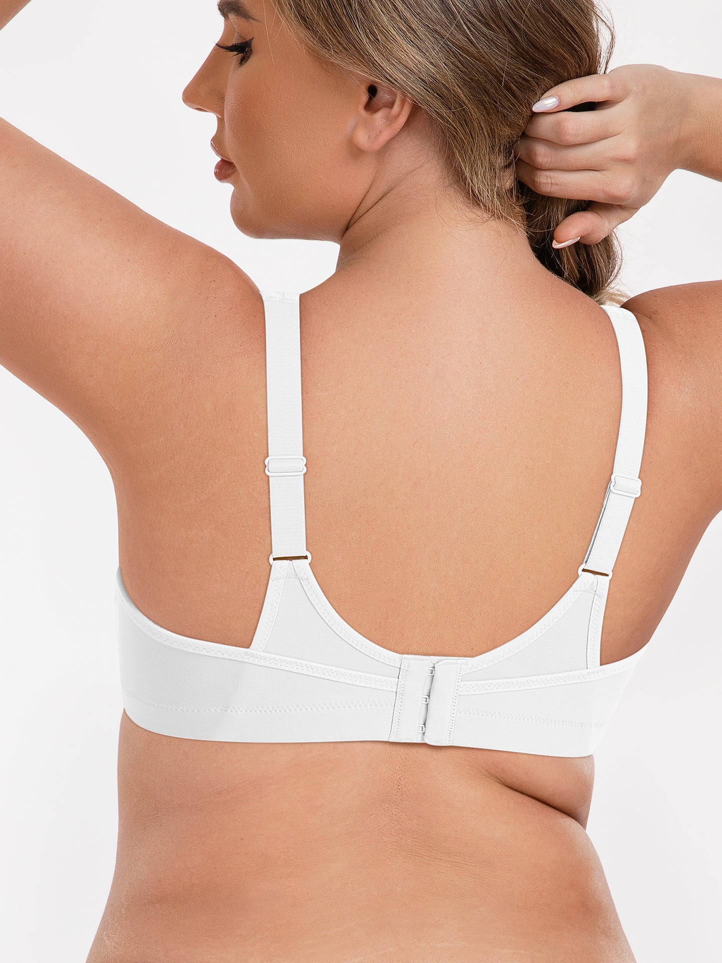 Deyllo High Impact Support Sports Bras For Women Plus Size Non-Padded Wireless Exercise Athletic Bras,White