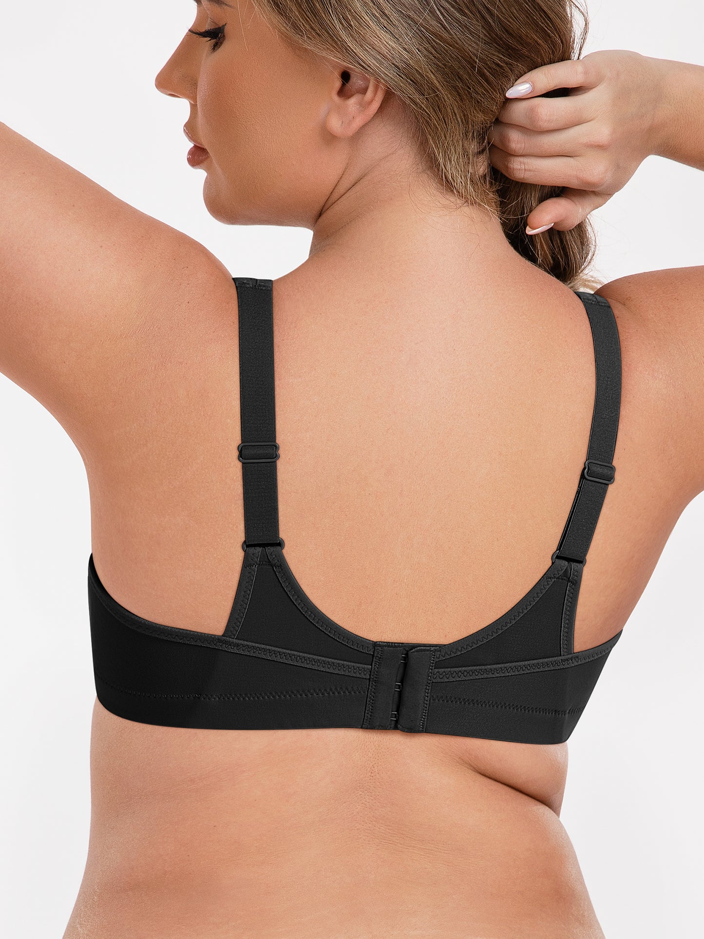 Deyllo High Impact Support Sports Bras For Women Plus Size Non-Padded Wireless Exercise Athletic Bras,Black