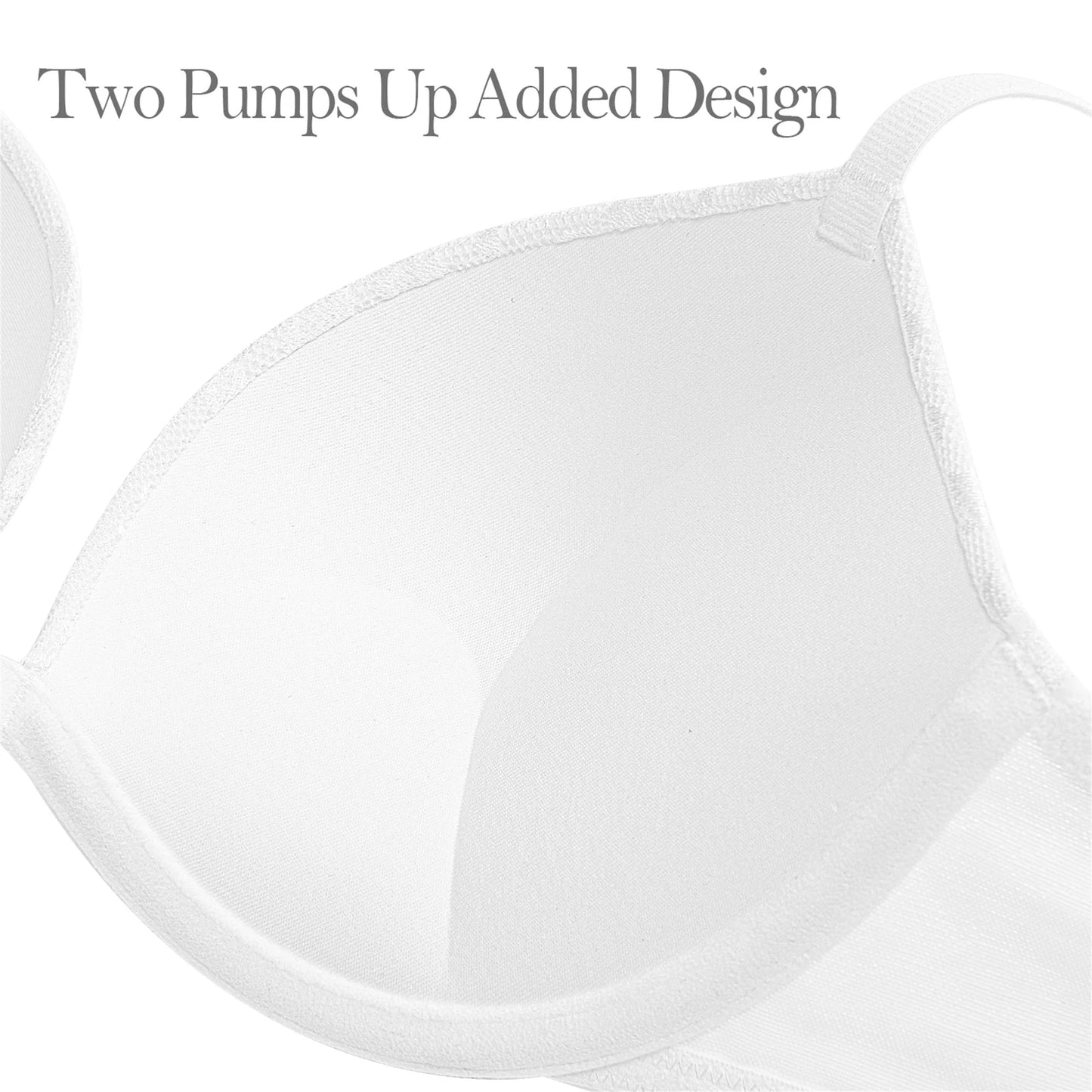 Wingslove Womens Push-up Bra Deep V Plunge Underwire T-Shirt Bra, White