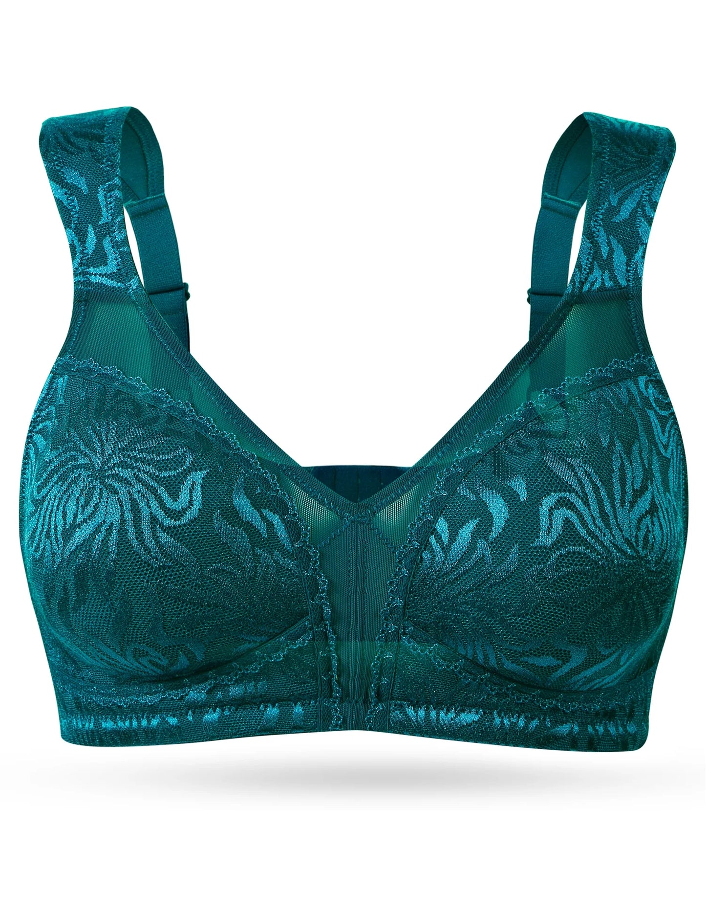 Wingslove Women's Full Coverage Plus Size Bra Non Padded Wireless Minimizer Bra, Dark Green