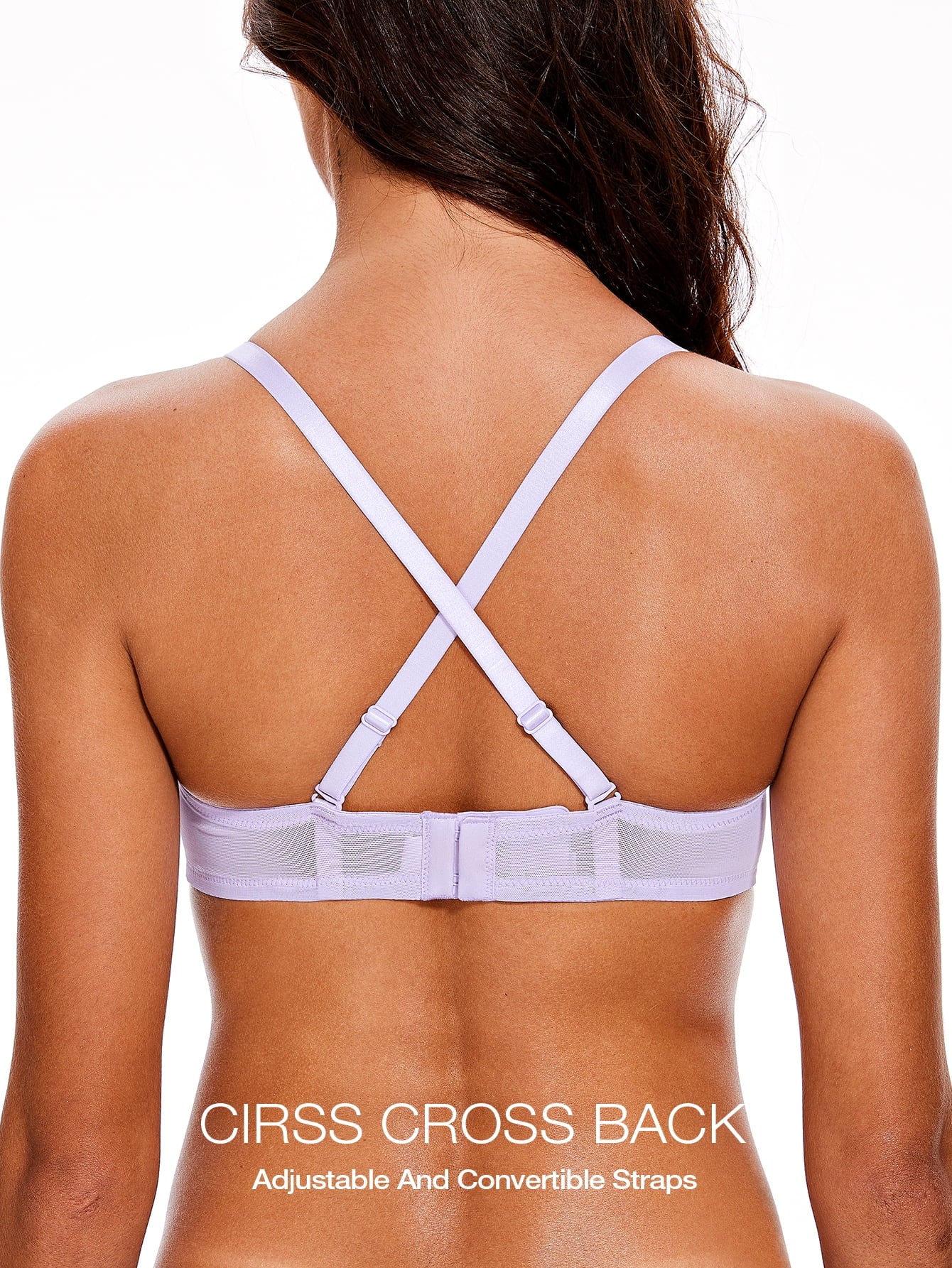 Wingslove Women's Sexy Lace Sheer Bra Demi Mesh Balconette See Through Unlined Underwire with Silicone Nipple, Light Purple