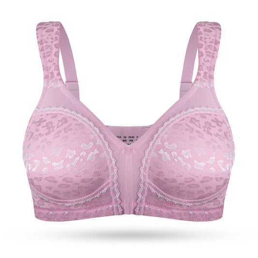 Deyllo Women's Full Coverage Comfort Wire Free Minimizer Support Bra Non Padded Light Purple