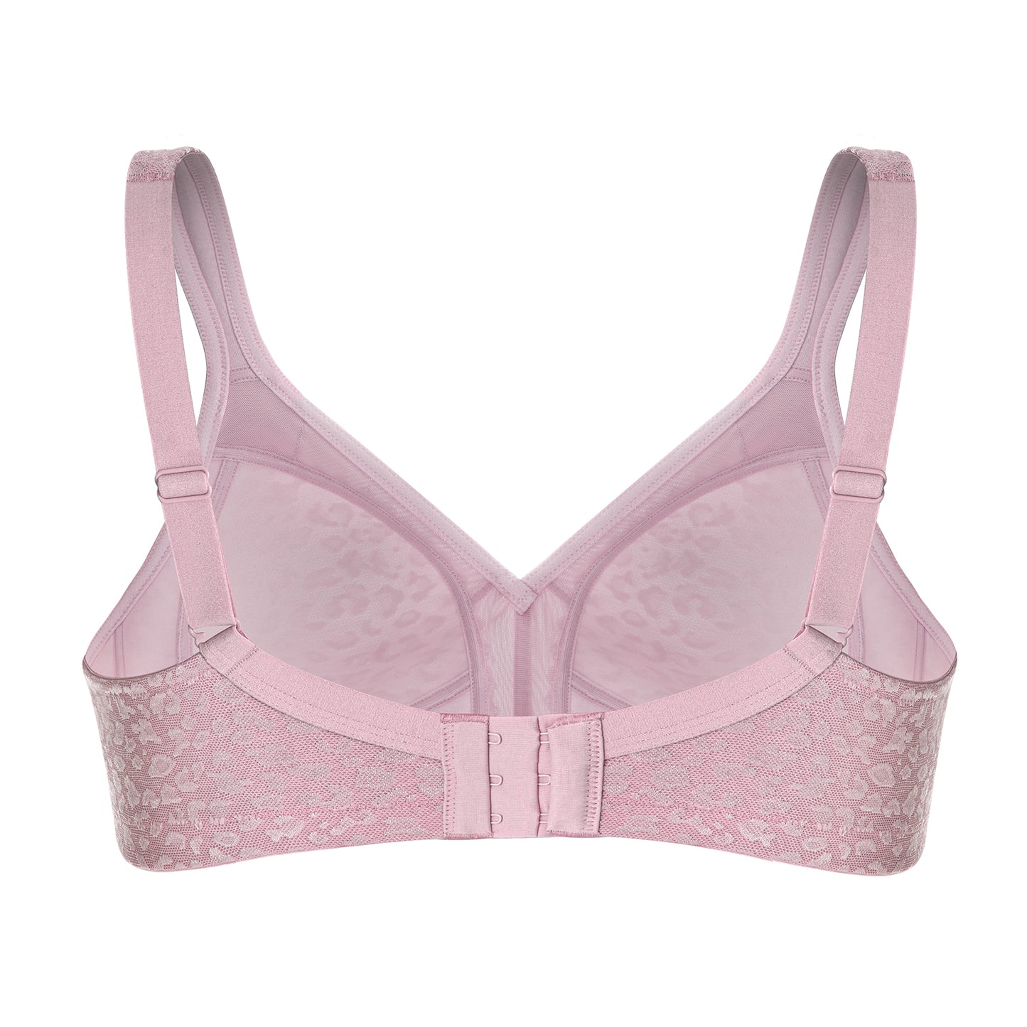 Deyllo Women's Full Coverage Wireless Bras Plus Size No Wire Non Padded Light Purple Minimizer Bra