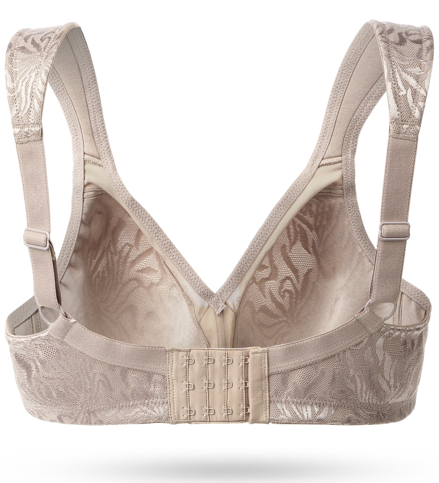 Deyllo Women's Non Padded Wireless Bras Plus Size Full Coverage Brown Minimizer Bra