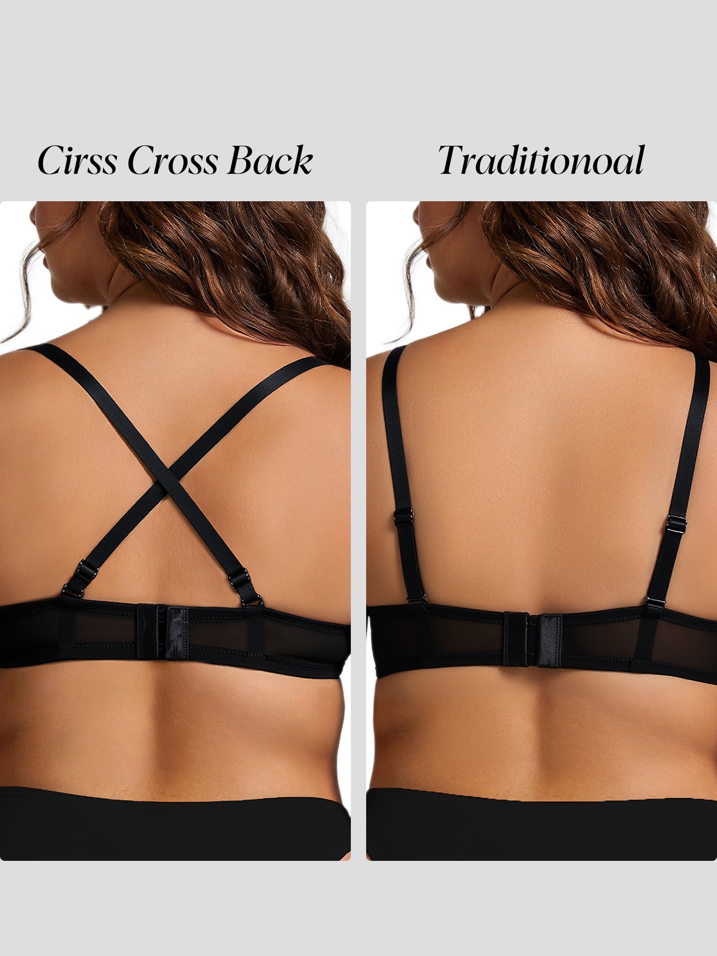 Deyllo Women Lace Bra Sheer Balconette Bralette See-Through Bras Embroidered Unlined Underwire Support Black Bras