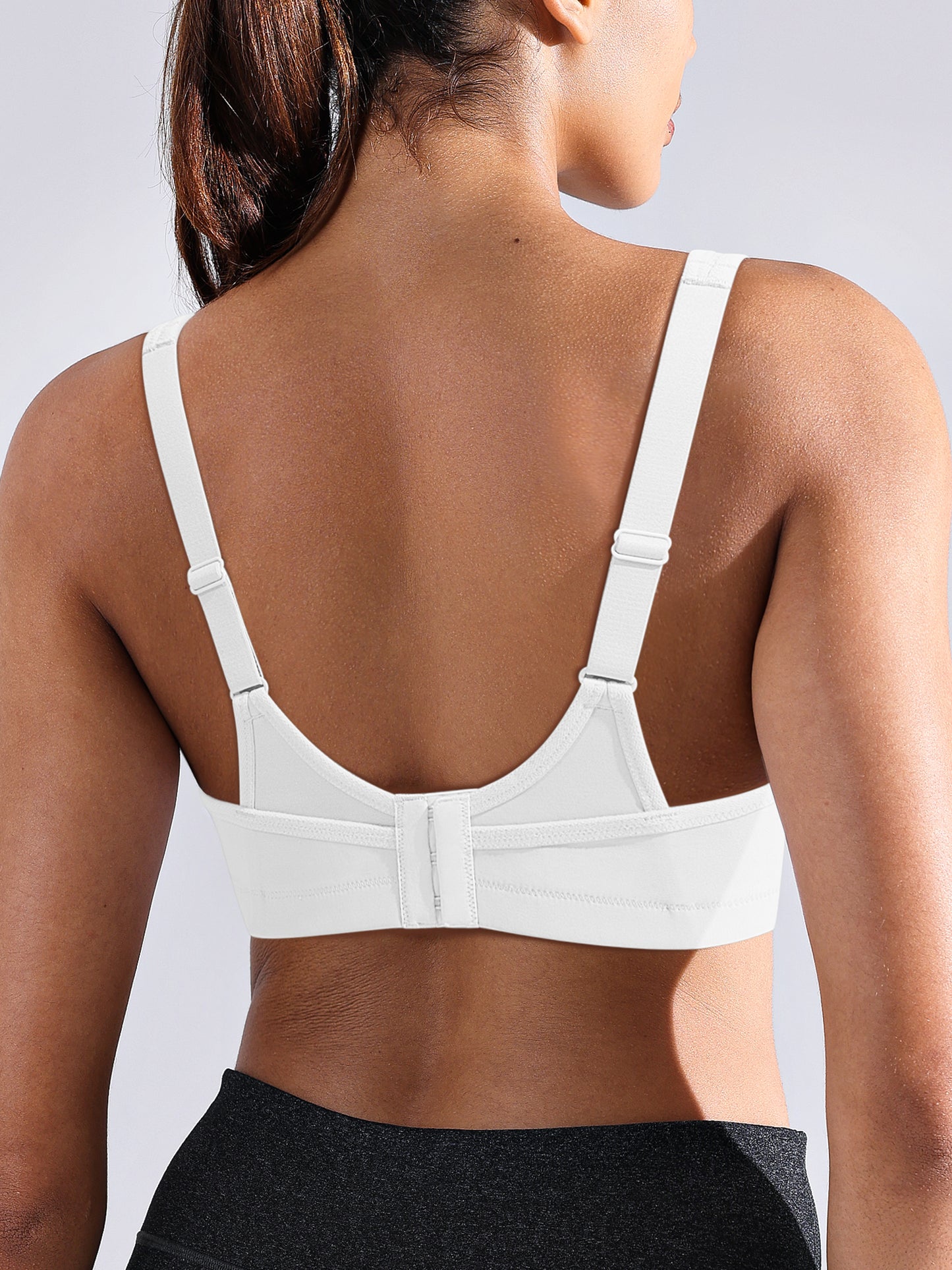 Deyllo Women's High Impact Sports Bras Plus Size Full Figue Non-Padded Seamless Wireless Exercise Running Sport Bra,White
