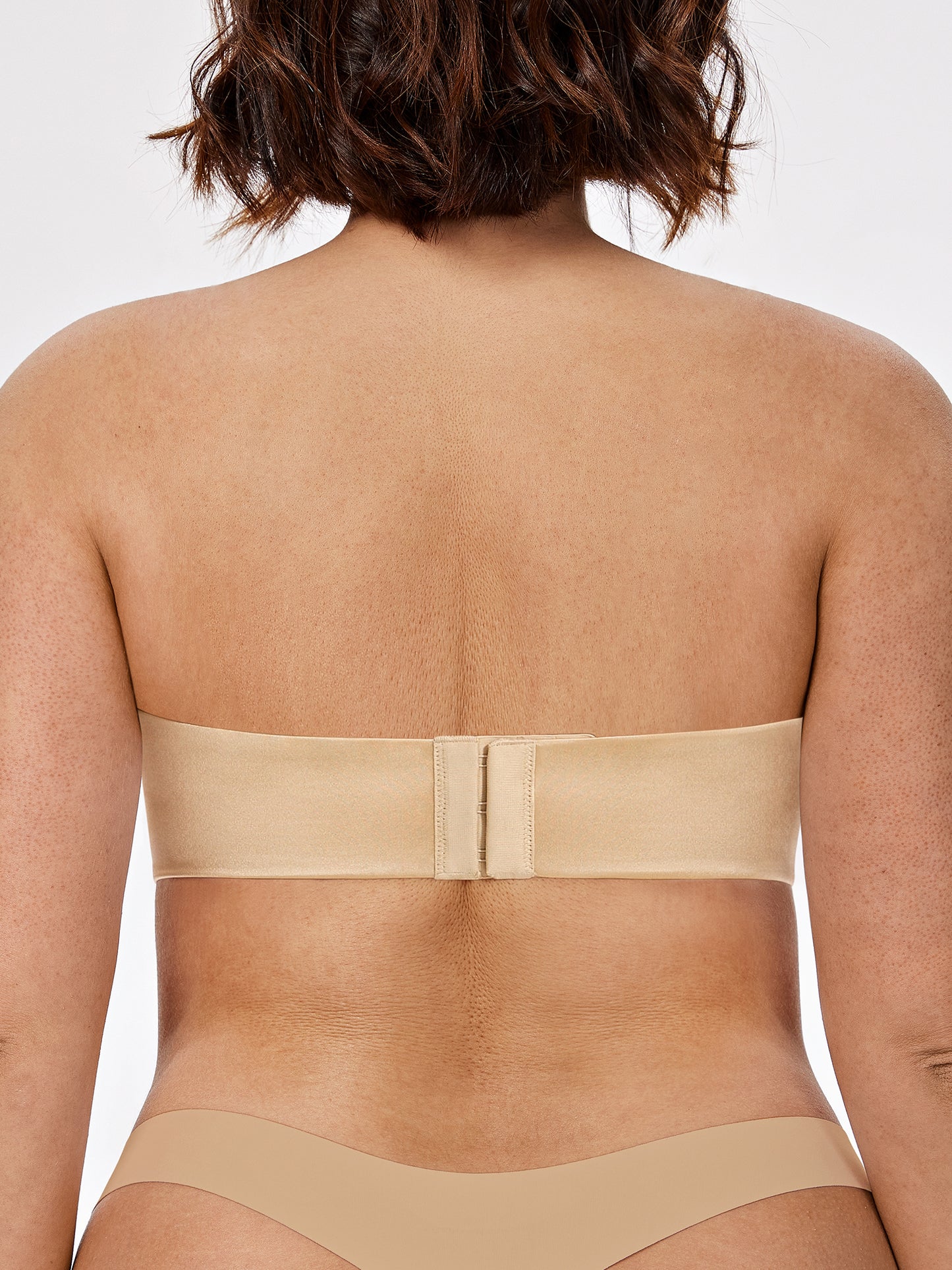 Deyllo Women Seamless Strapless Bra Push Up Lift Support Bras Beige T-Shirt Lace Underwire Bras