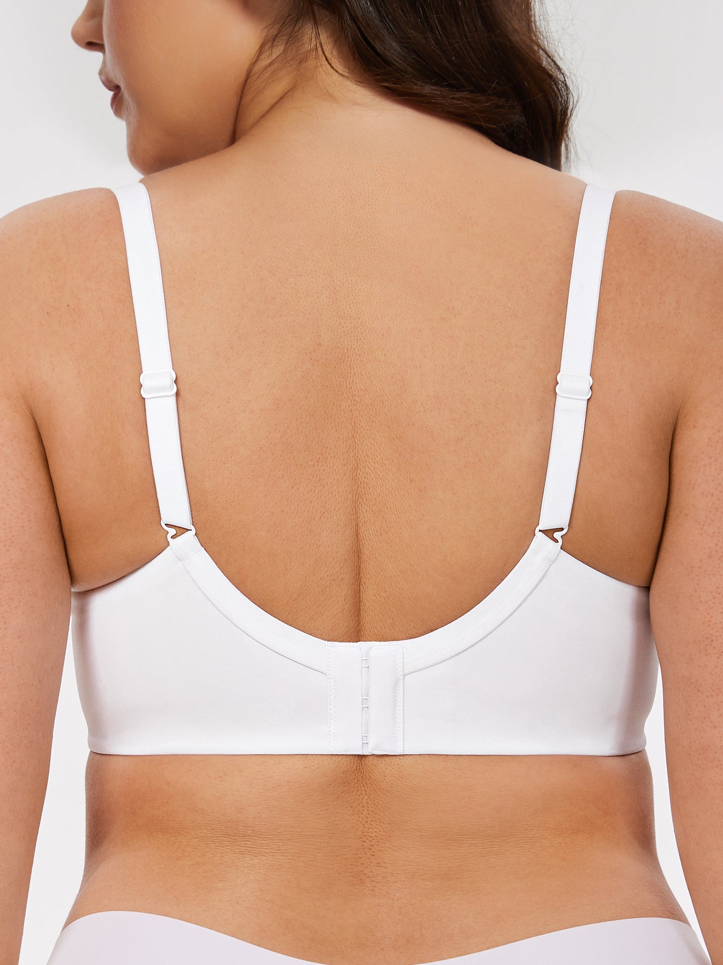 Deyllo Women Plus Size Bras Push-up Lift Up Bra Seamless Lightly Padded Underwire White Everyday T-Shirt Bra