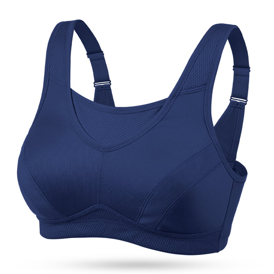 Wingslove Women's Sports Bra Full Coverage Wireless Bra Plus Size High Impact Non Padded Workout Bra,Violet