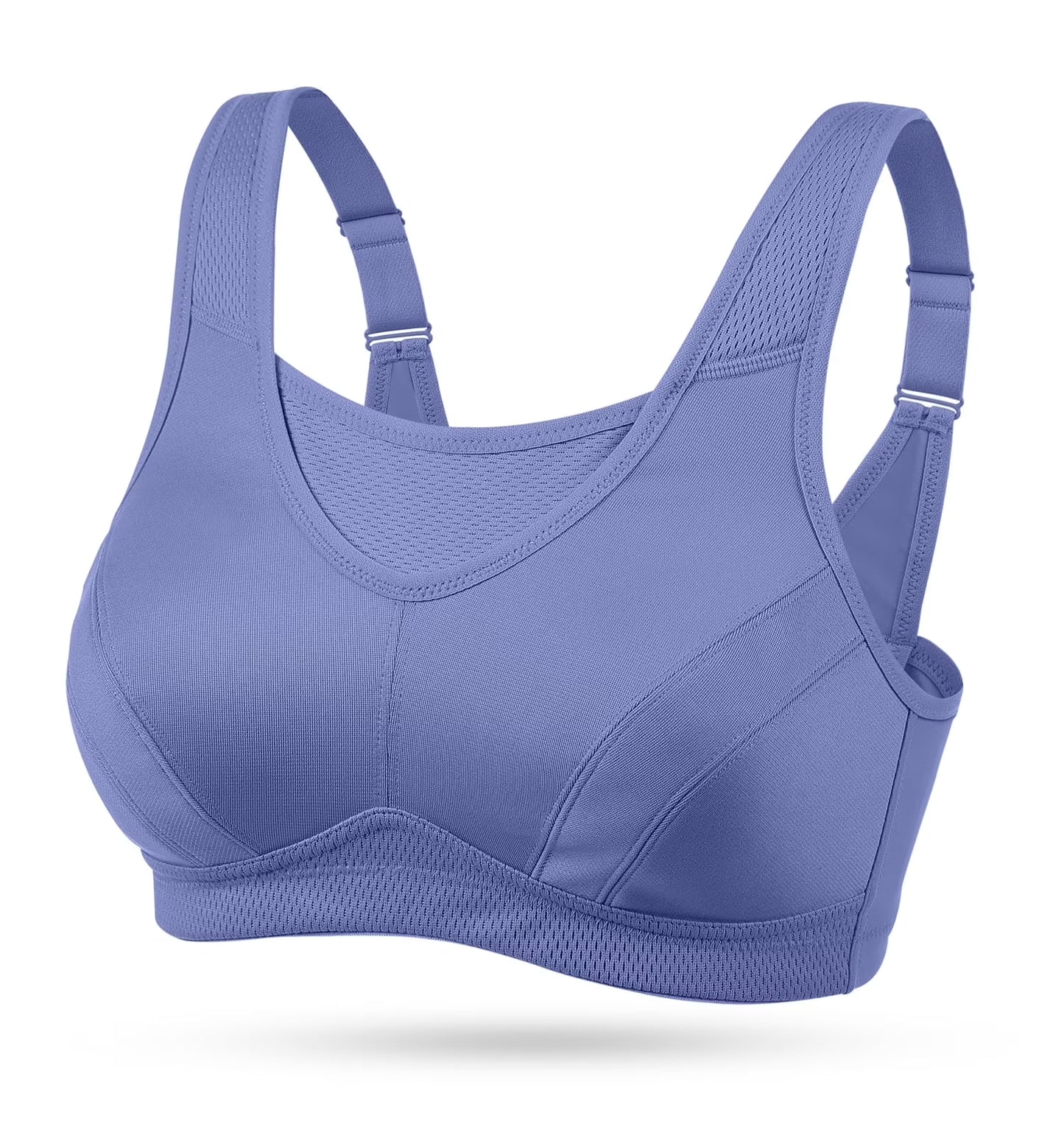 Wingslove Women's Sports Bra Full Coverage Wireless Bra Plus Size High Impact Non Padded Workout Bra,Purple