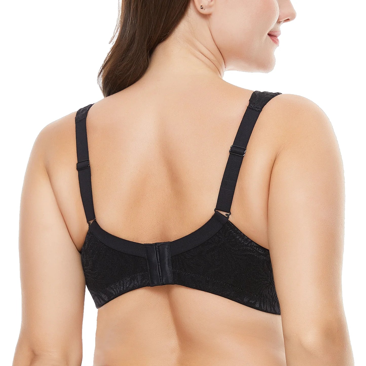 Wingslove Women's Full Coverage Plus Size Bra Non Padded Wireless Minimizer Bra, Black