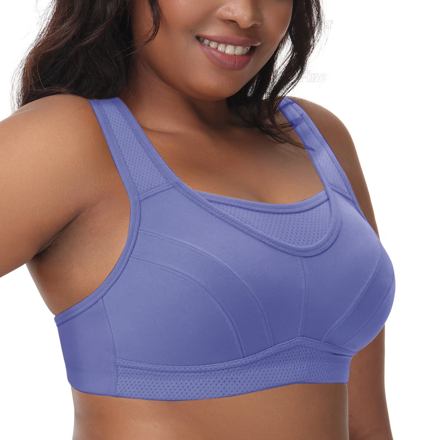 Deyllo Women Plus Size Sport Bras Full Coverage No Underwire Wireless Comfort Everyday Purple Bra