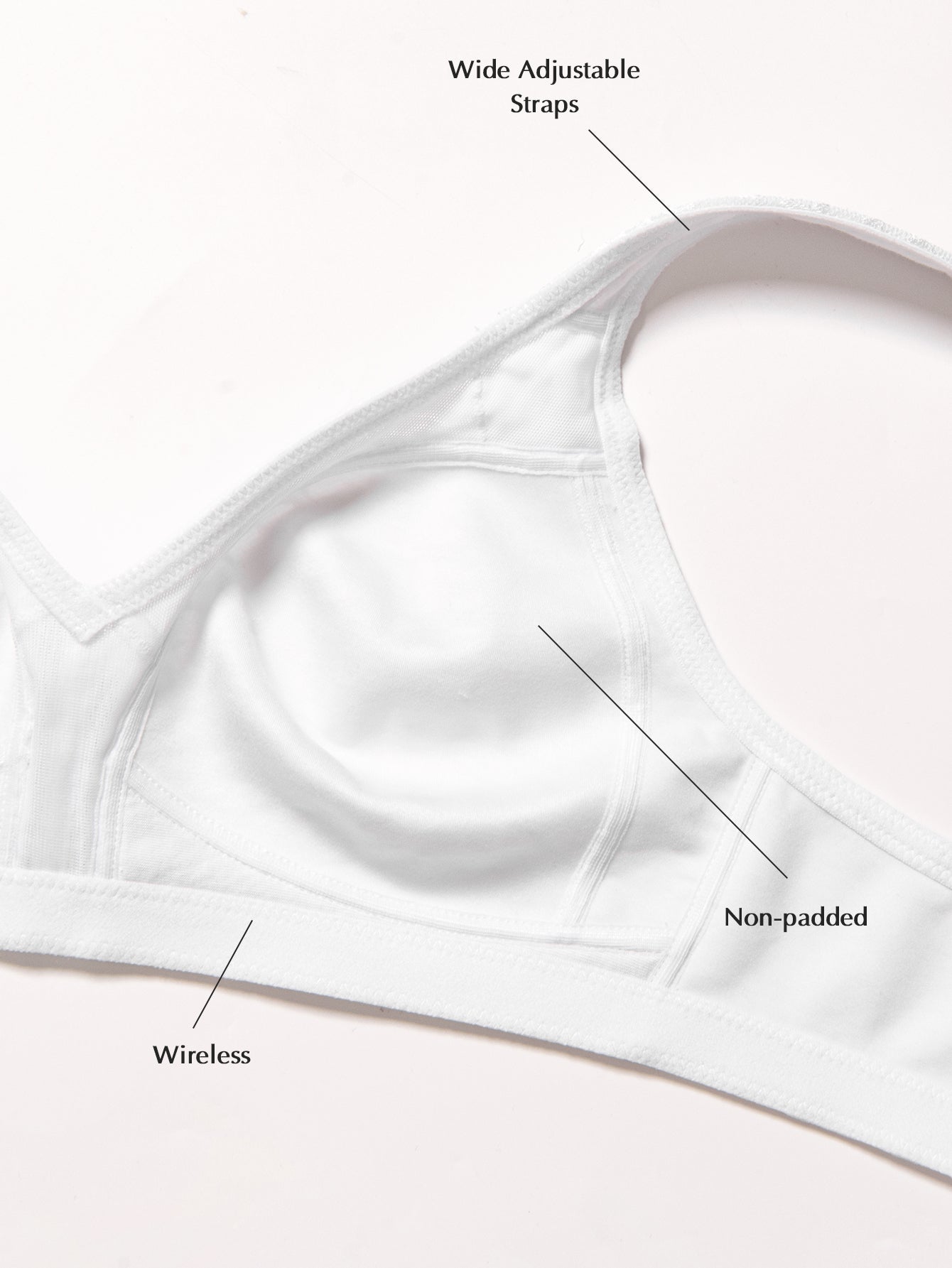 Wingslove Women's Plus Size Full Coverage Minimizer Bra Wirefree Non Padded for Everyday Comfort, White