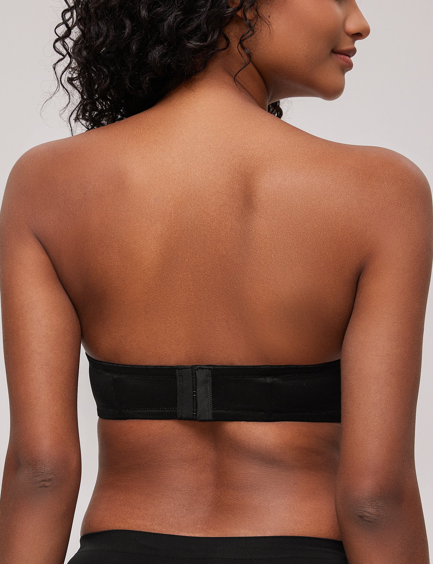 Deyllo Women Black Strapless Bras Full Cup Push Up Underwire Support Padded Bra