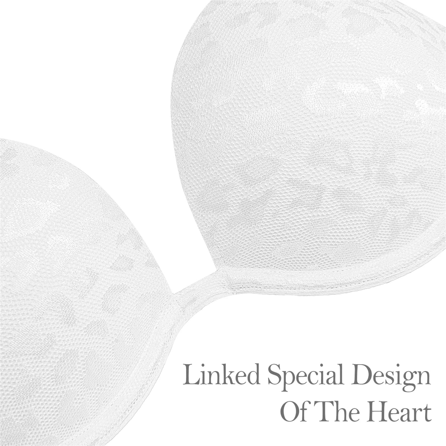 Wingslove Womens Push-up Bra Deep V Plunge Underwire T-Shirt Bra, White