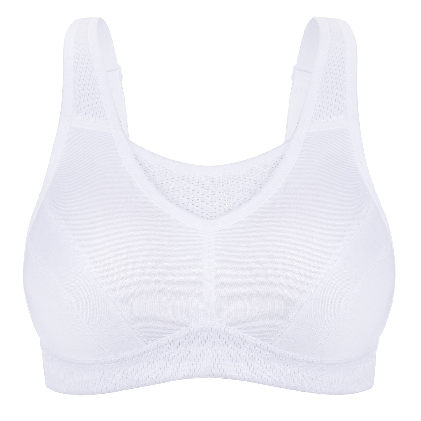 Deyllo Women's Plus Size Sports Bra, High Impact Full Support, Non-Padded Wireless Workout Running White Bra