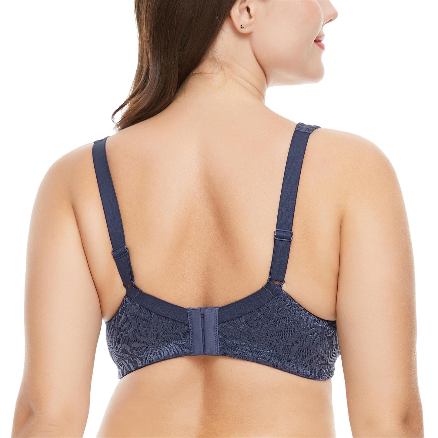 Wingslove Women's Full Coverage Plus Size Bra Non Padded Wireless Minimizer Bra, Gray Blue