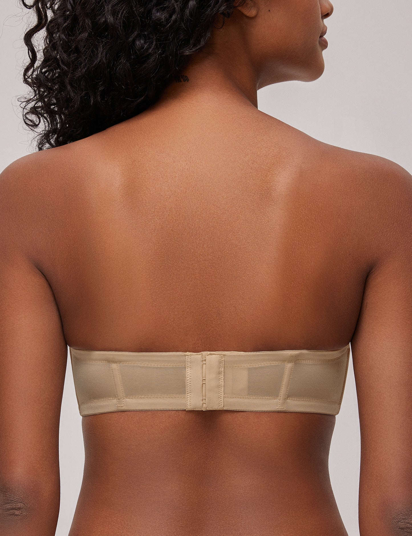 Deyllo Women Beige Strapless Bras Full Cup Push Up Underwire Support Padded Bra