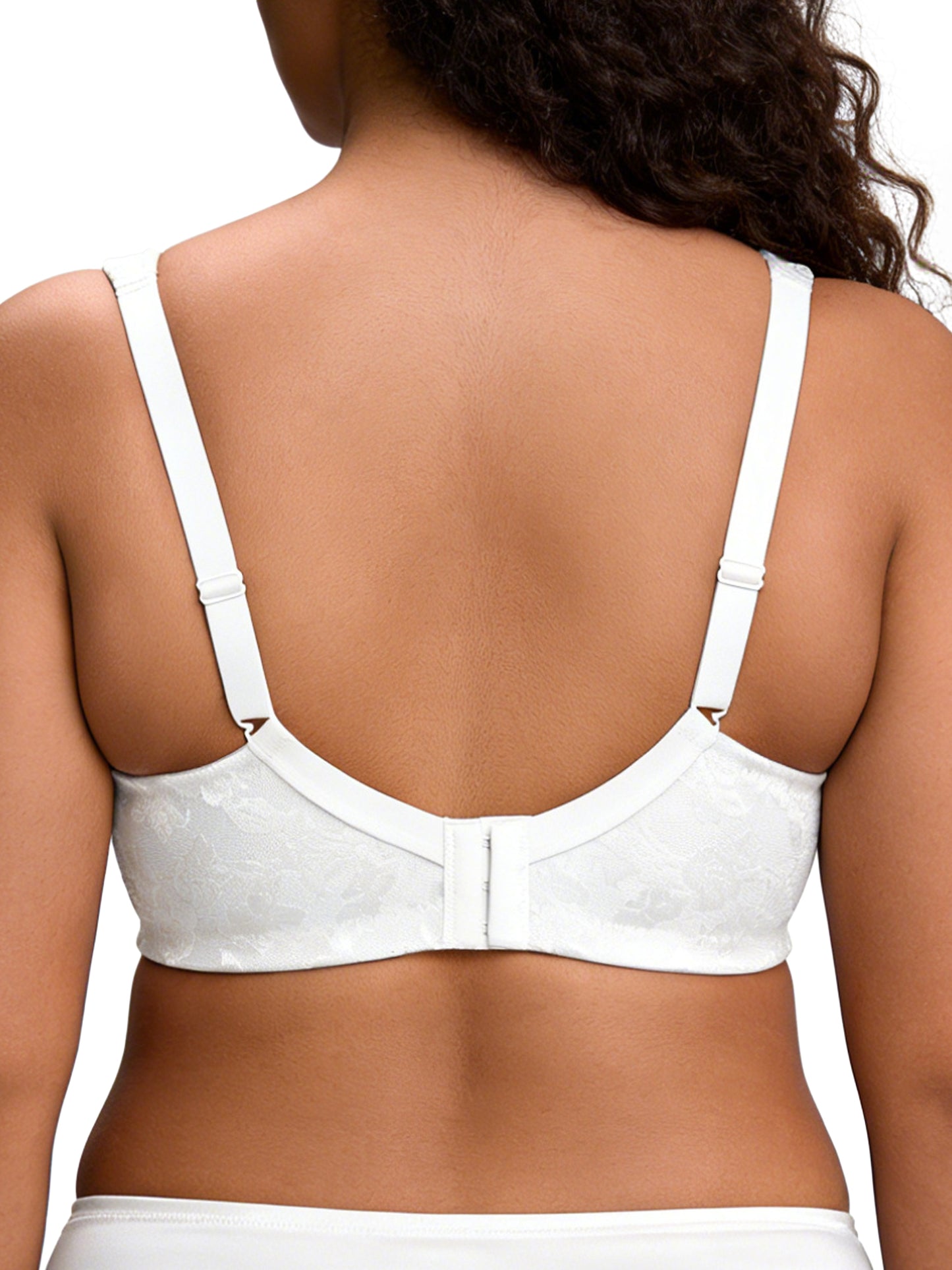 Deyllo Women Plus Size Minimizer Bra Full-Figure Wirefree Bras Non Padded No Underwire White Bras