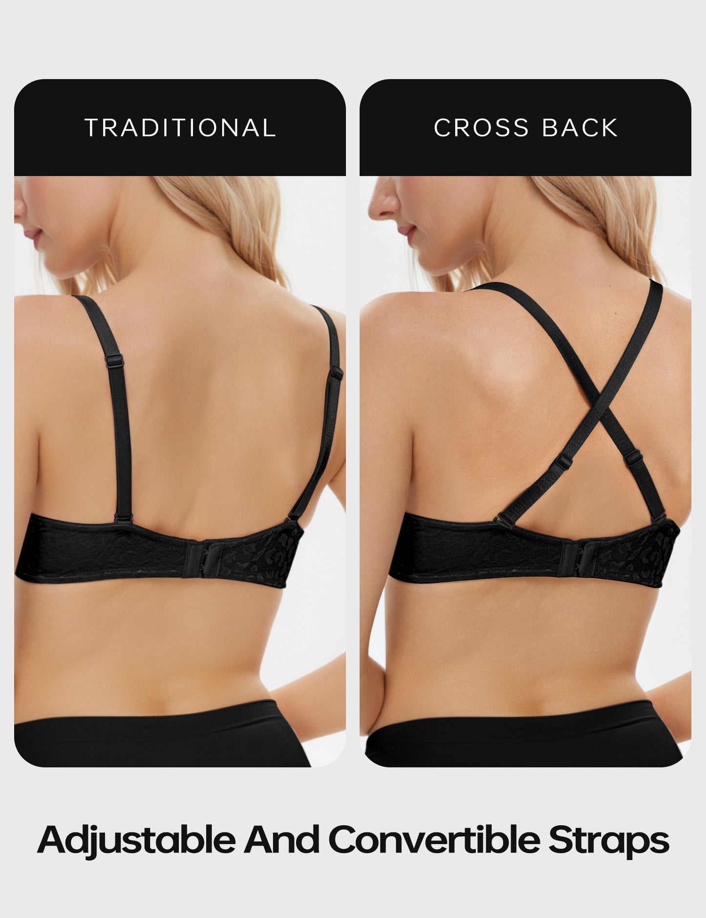 Wingslove Womens Push-up Bra Deep V Plunge Underwire T-Shirt Bra, Black Leopard