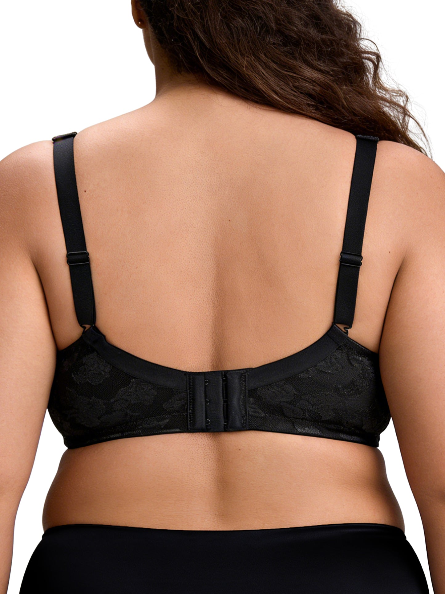 Deyllo Women Plus Size Bras Full Coverage Minimizer Wirefree Non Padded Comfort Black Bras