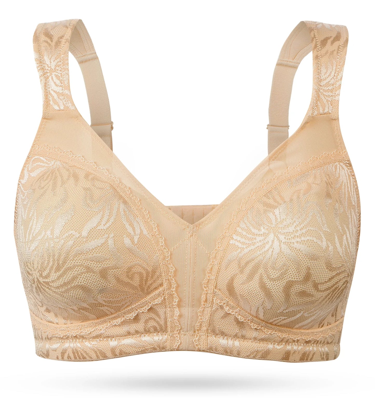Wingslove Women's Full Coverage Plus Size Bra Non Padded Wireless Minimizer Bra, Dark Nude