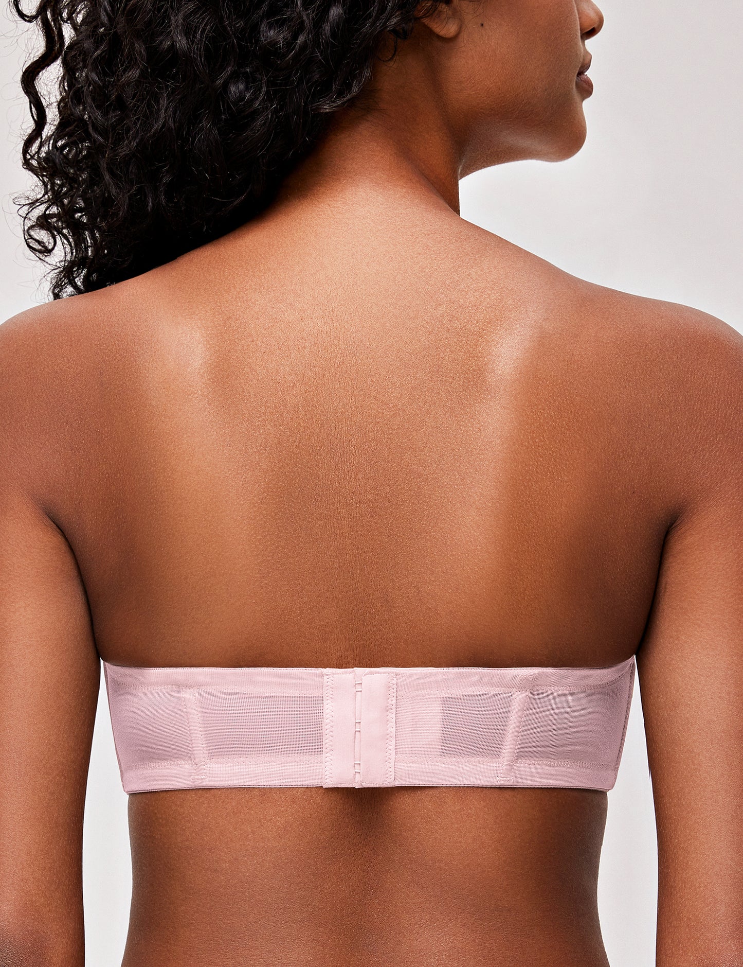 Deyllo Women Pink Strapless Bras Full Cup Push Up Underwire Support Padded Bra