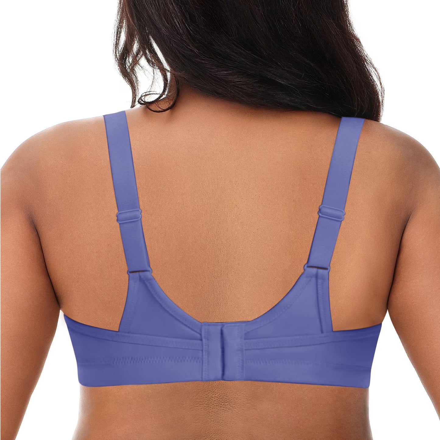 Deyllo Women Plus Size Sport Bras Full Coverage No Underwire Wireless Comfort Everyday Purple Bra