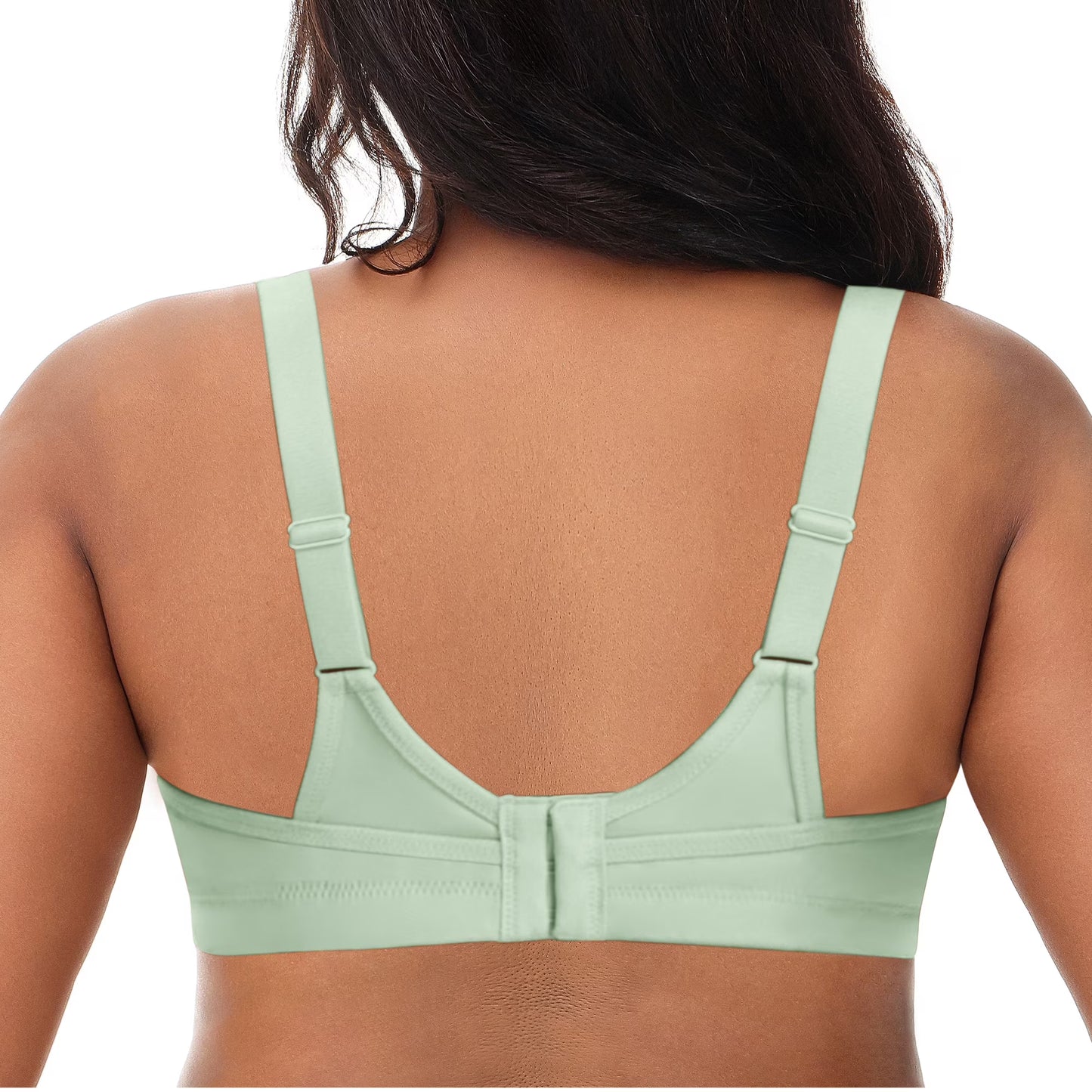 Deyllo Women Wireless Sport Bras High Impact Support Workout Bras Full Coverage No Padded Comfort Light Green