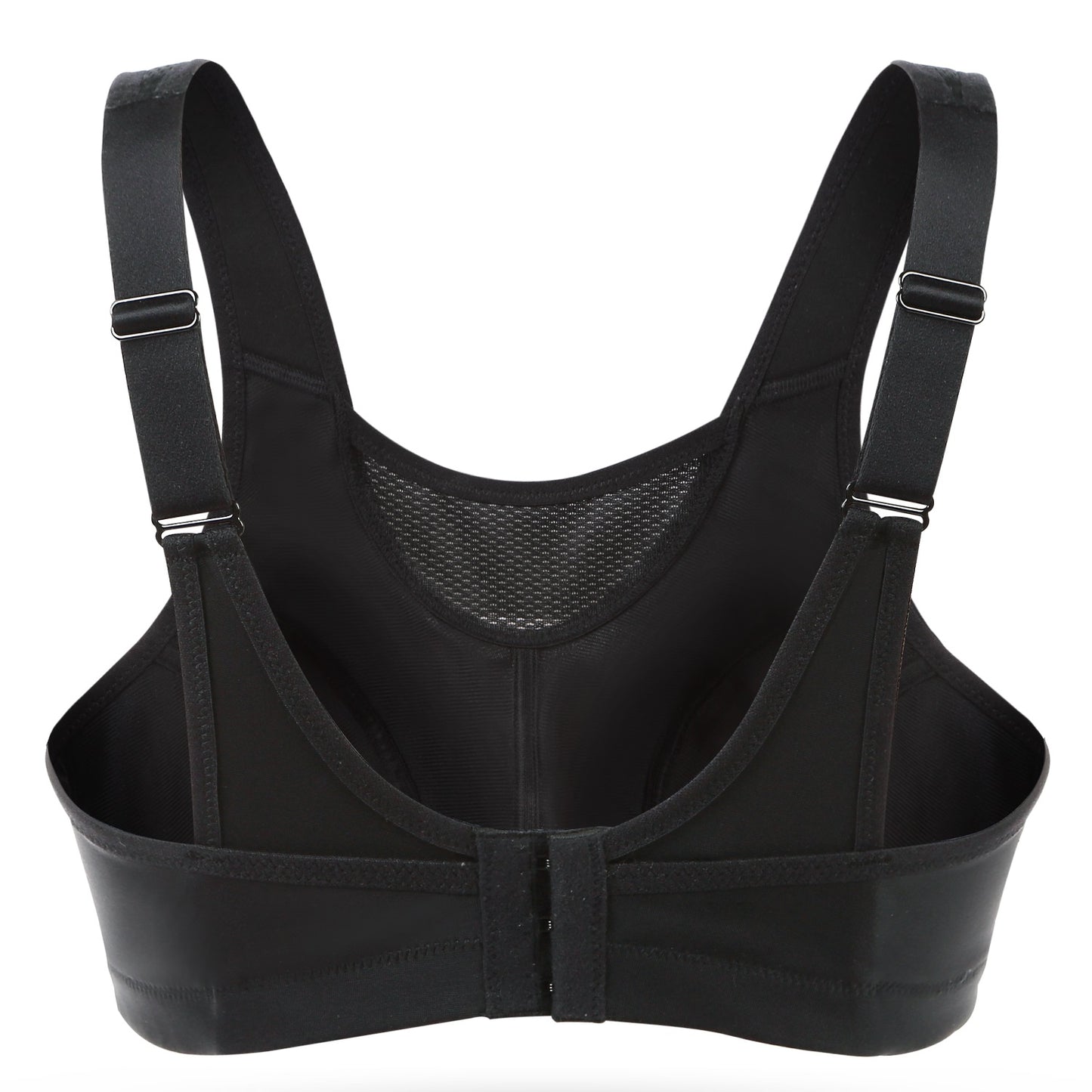 Deyllo Women's Plus Size Sports Bra, High Impact Full Support, Non-Padded Wireless Workout Running Black Bra