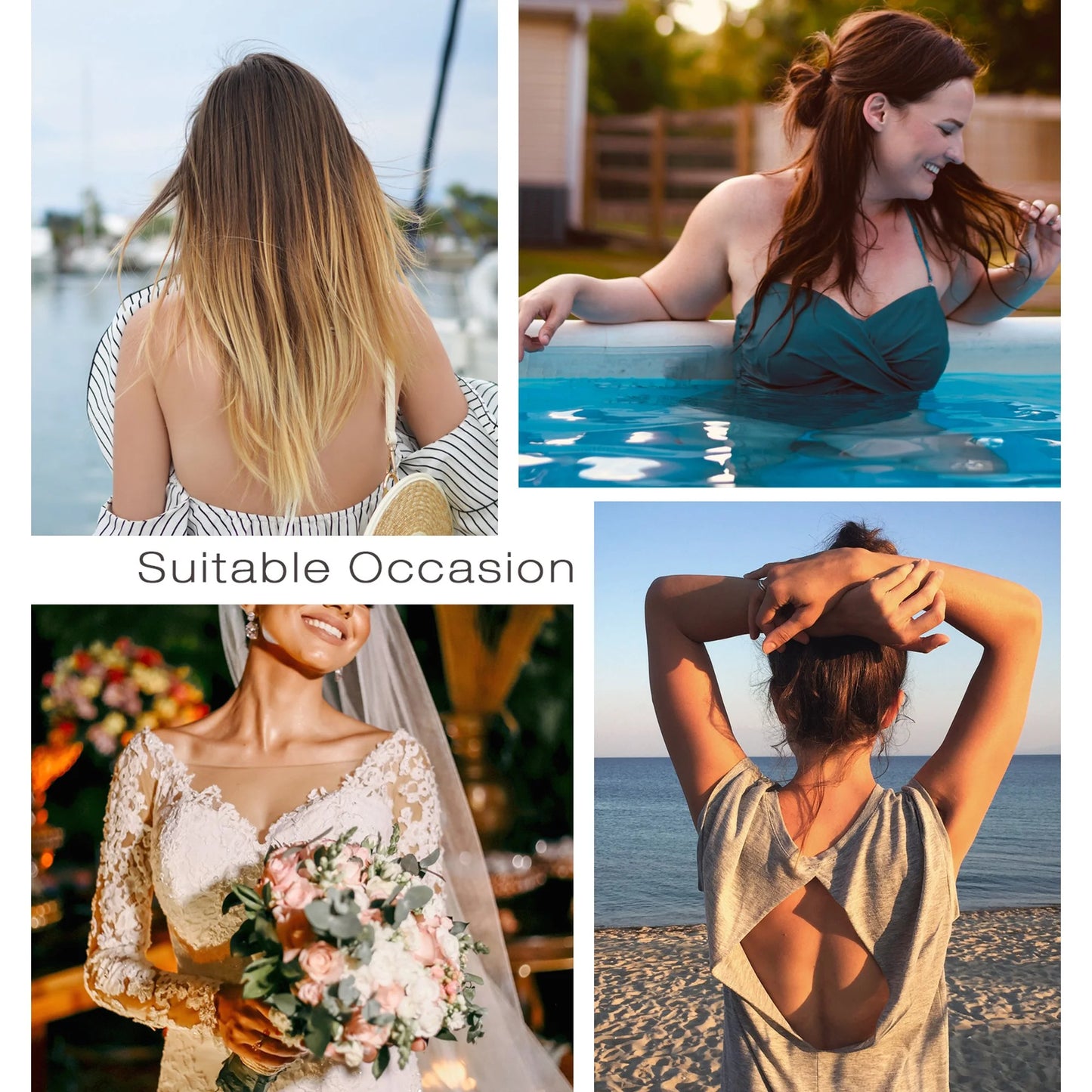 Wingslove Women's Adhesive Bra Reusable Strapless Self Silicone Push-up Invisible Sticky Bras for Backless Dress, Pink