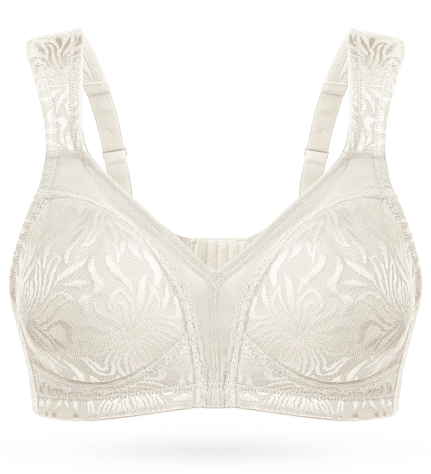 Wingslove Women's Full Coverage Plus Size Bra Non Padded Wireless Minimizer Bra, Ivory