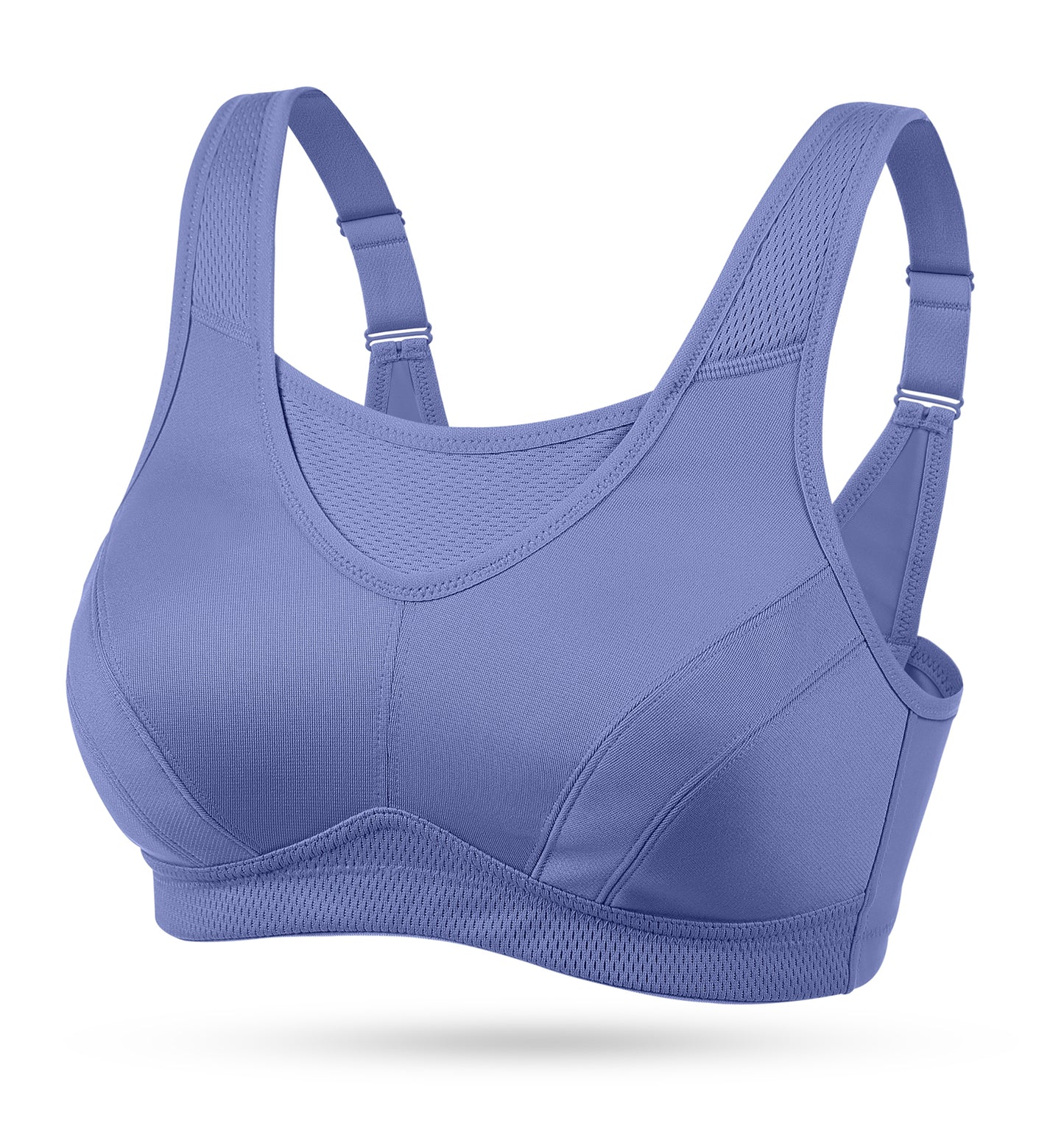 Wingslove Women's Sports Bra Full Coverage Wireless Bra Plus Size High Impact Non Padded Workout Bra,Purple
