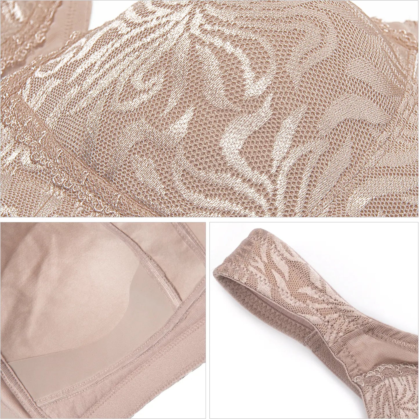 Wingslove Women's Full Coverage Plus Size Bra Non Padded Wireless Minimizer Bra, Toffee