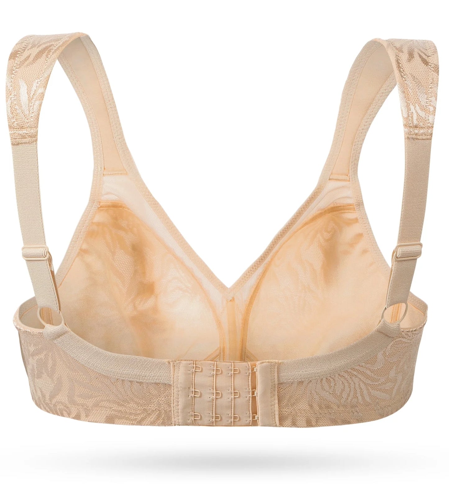 Wingslove Women's Full Coverage Plus Size Bra Non Padded Wireless Minimizer Bra, Dark Nude