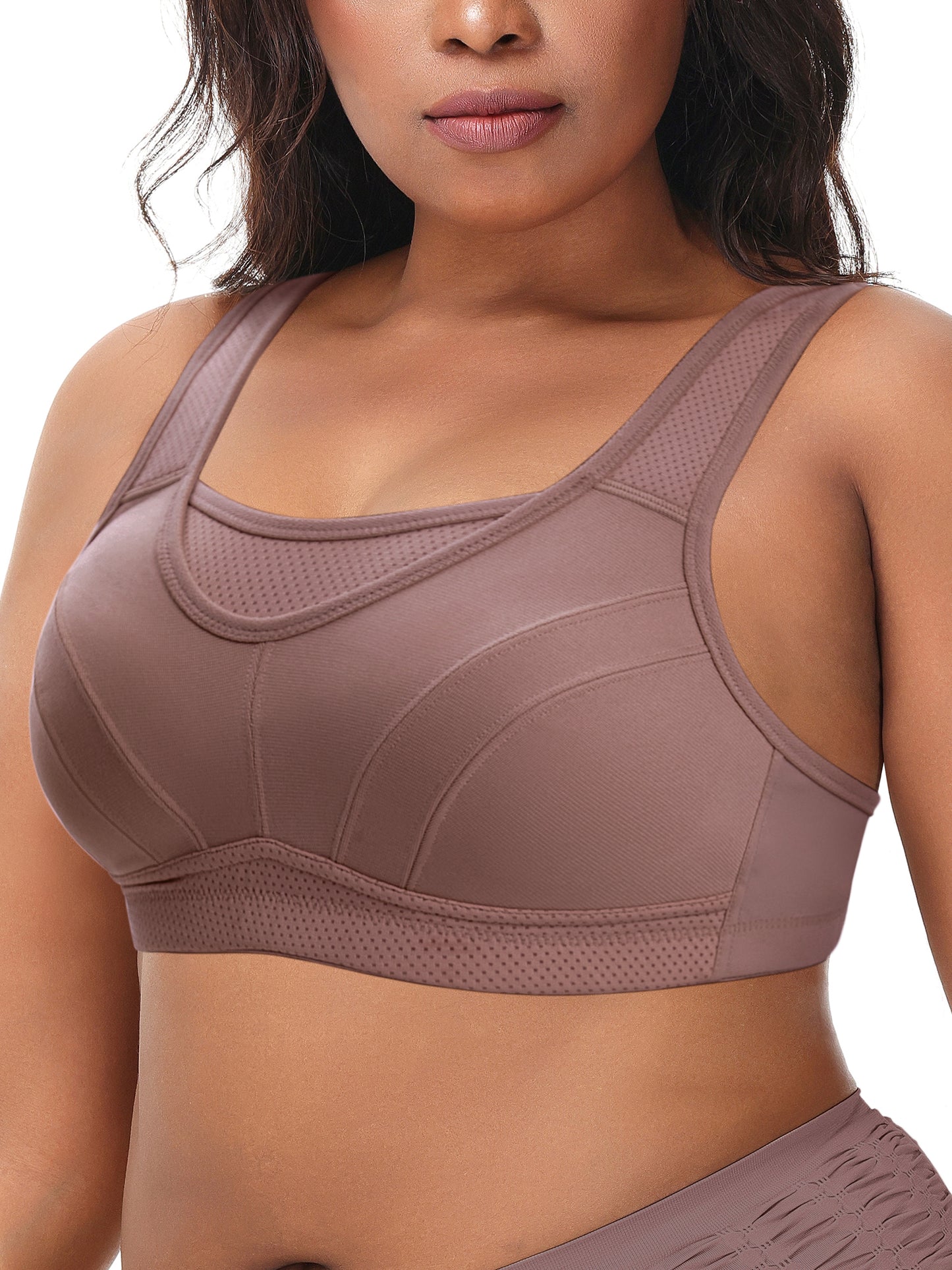 Deyllo Women's Plus Size Sports Bra, High Impact Full Support, Non-Padded Wireless Workout Running Yellow Bra