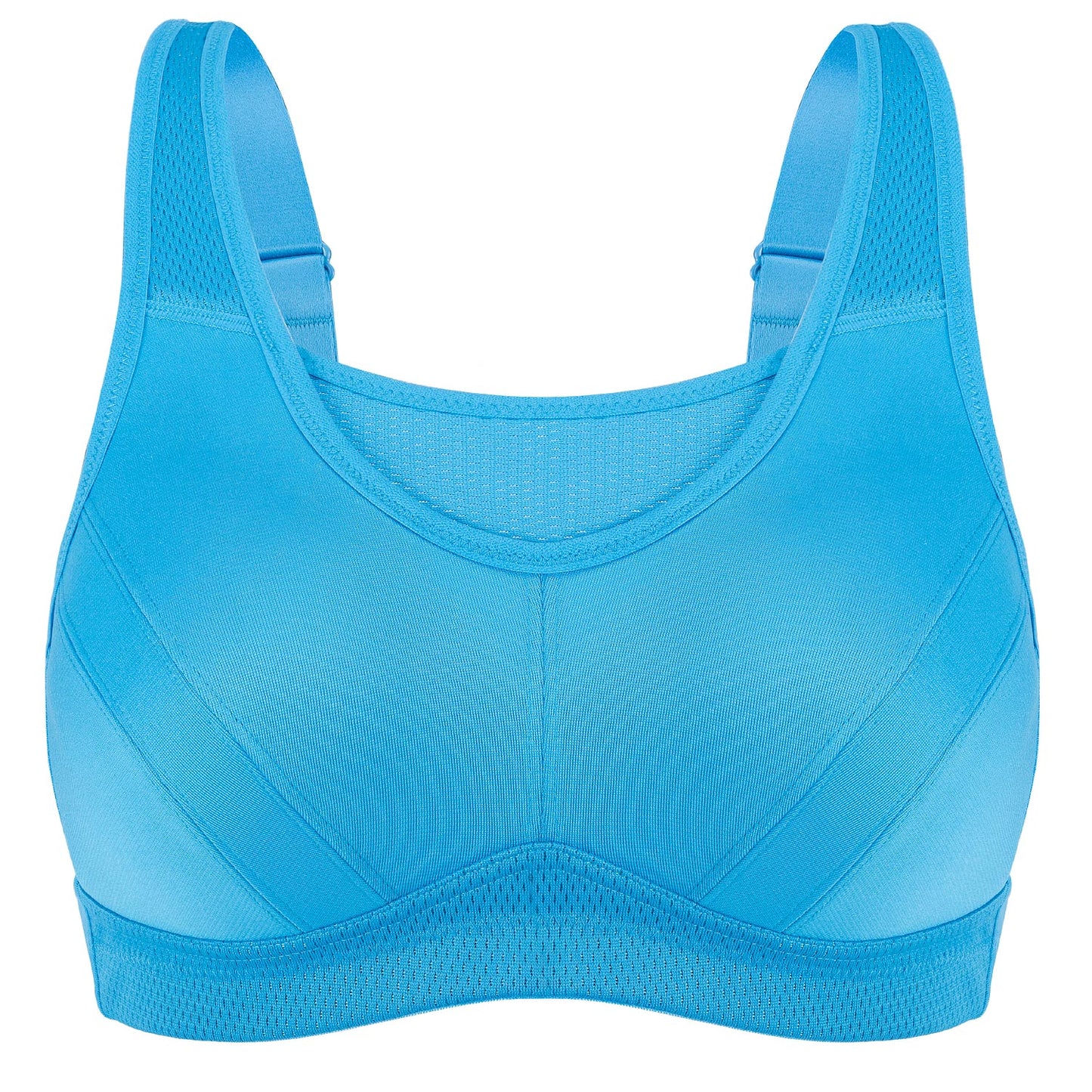 Deyllo Women's Plus Size Sports Bra, High Impact Full Support, Non-Padded Wireless Workout Running Blue Bra