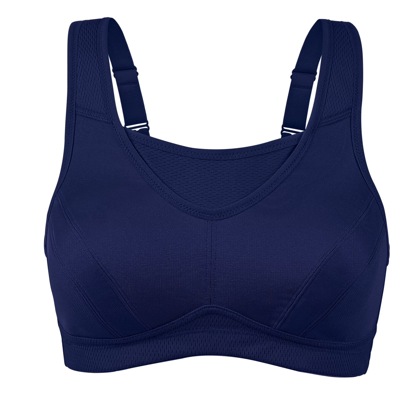 Deyllo Women Sport Bras High Impact Support Wireless Bras Navy Blue Plus Size Exercise Bra