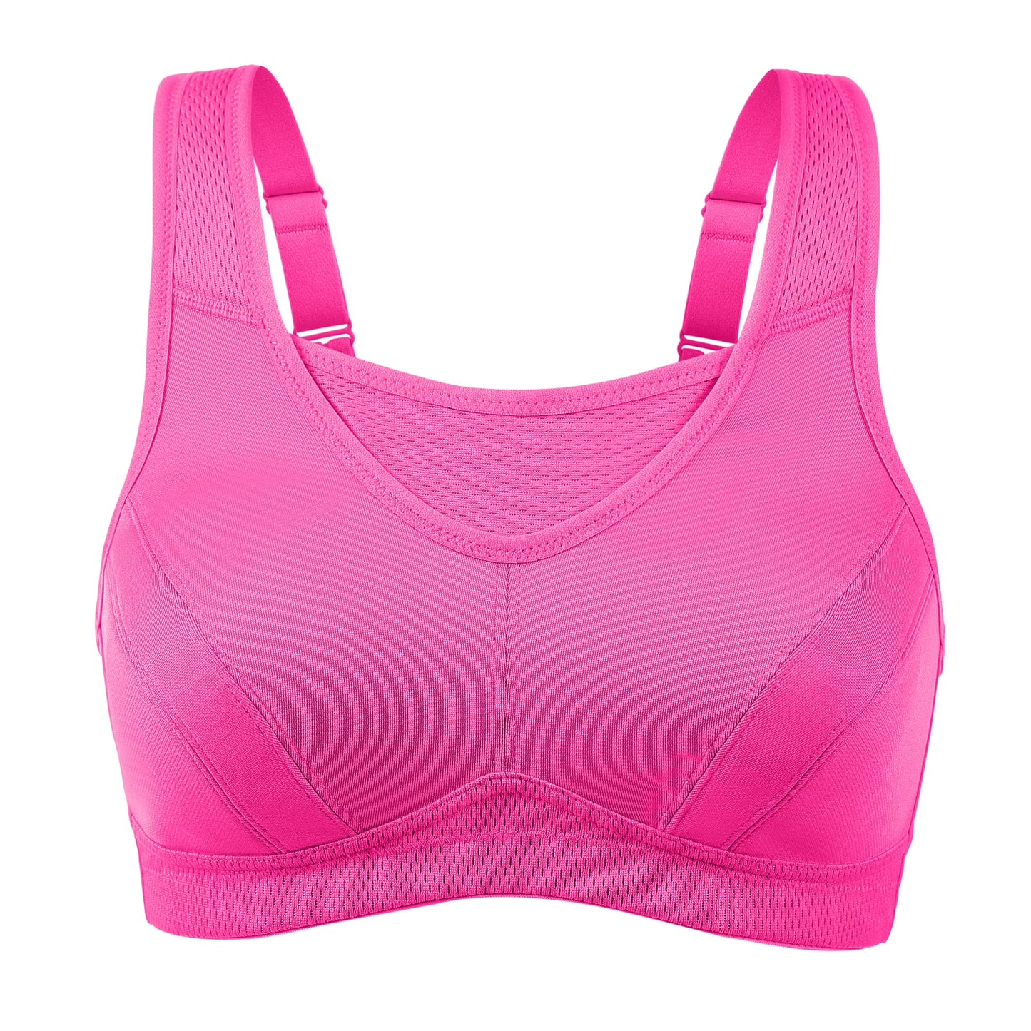 Deyllo Women Plus Size Sport Bras Full Coverage No Padded Wireless Rose Red Bras High Impact Support Workout Bras