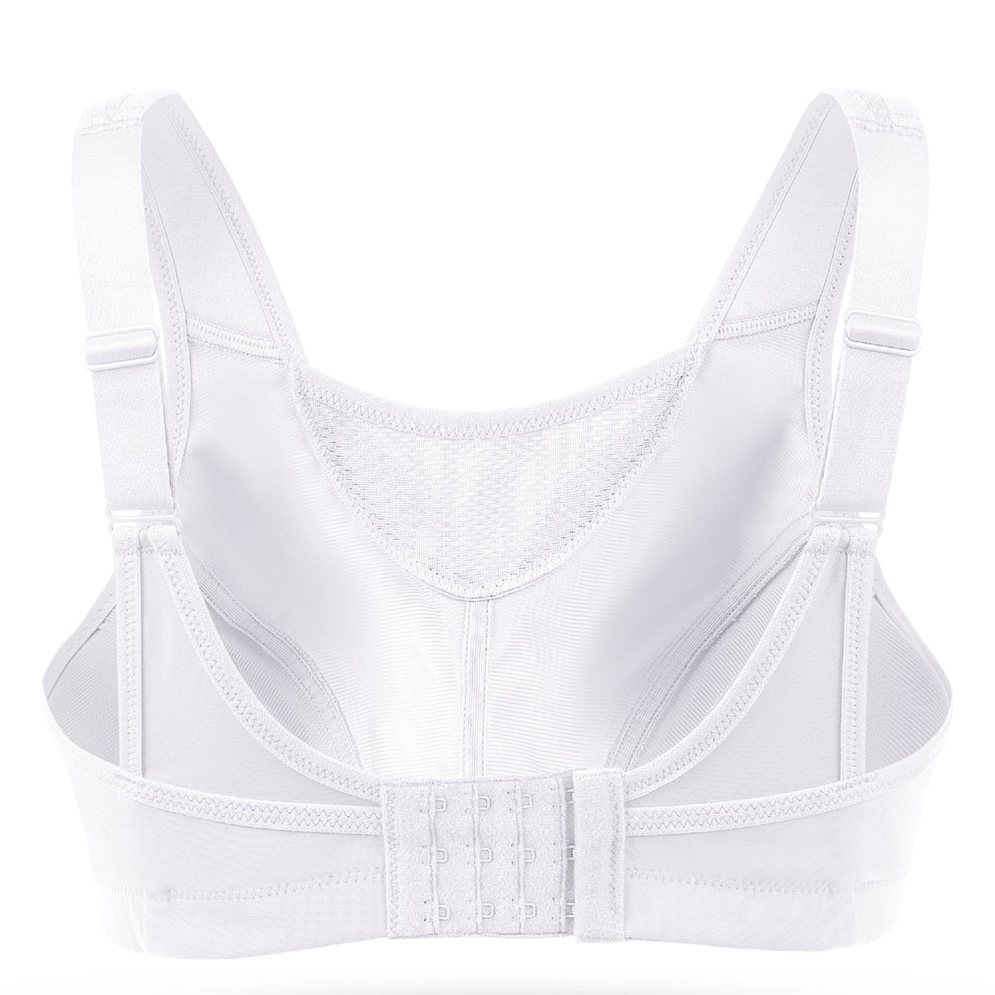 Deyllo Women's Plus Size Sports Bra, High Impact Full Support, Non-Padded Wireless Workout Running White Bra