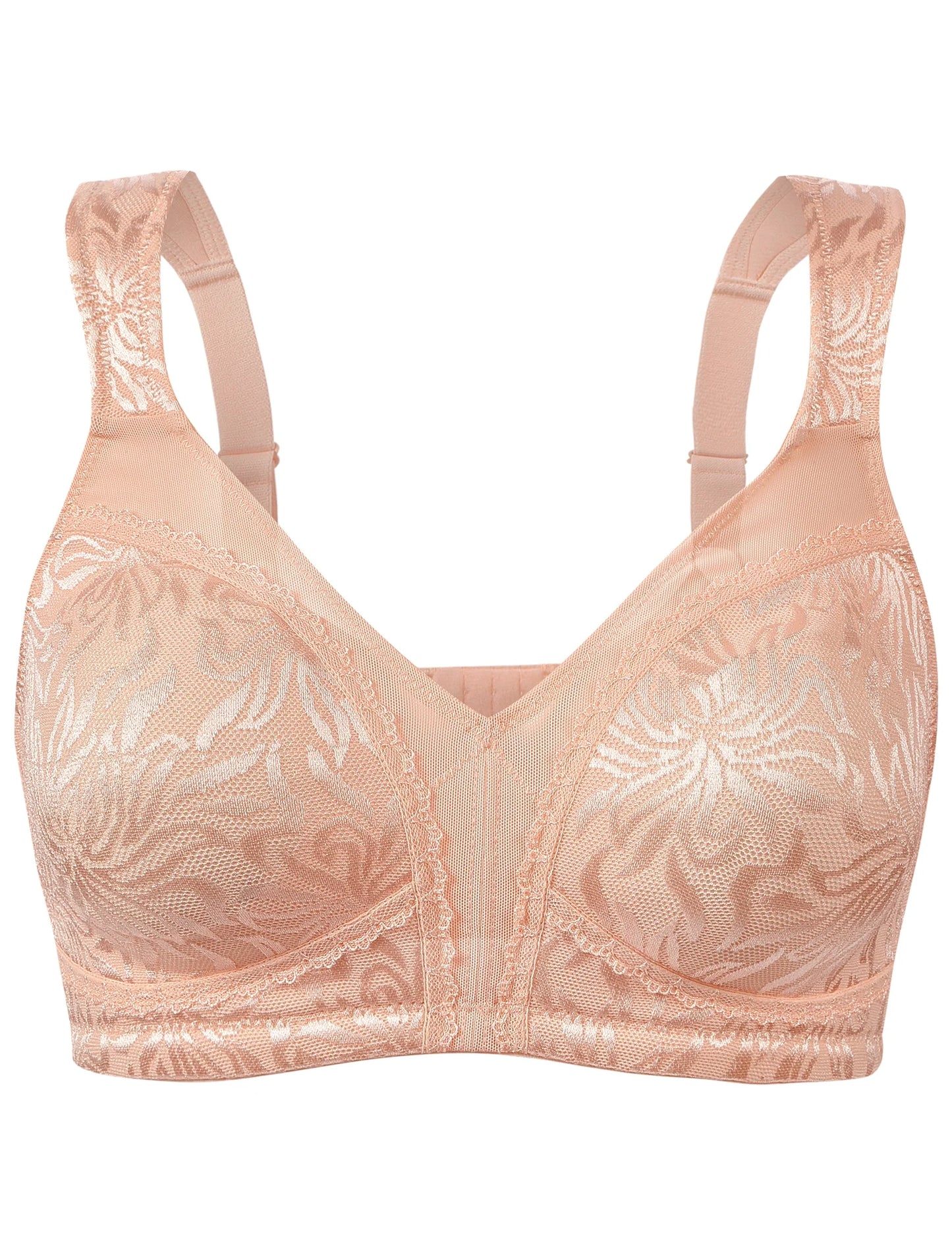 Wingslove Women's Full Coverage Plus Size Bra Non Padded Wireless Minimizer Bra, Pink Nude