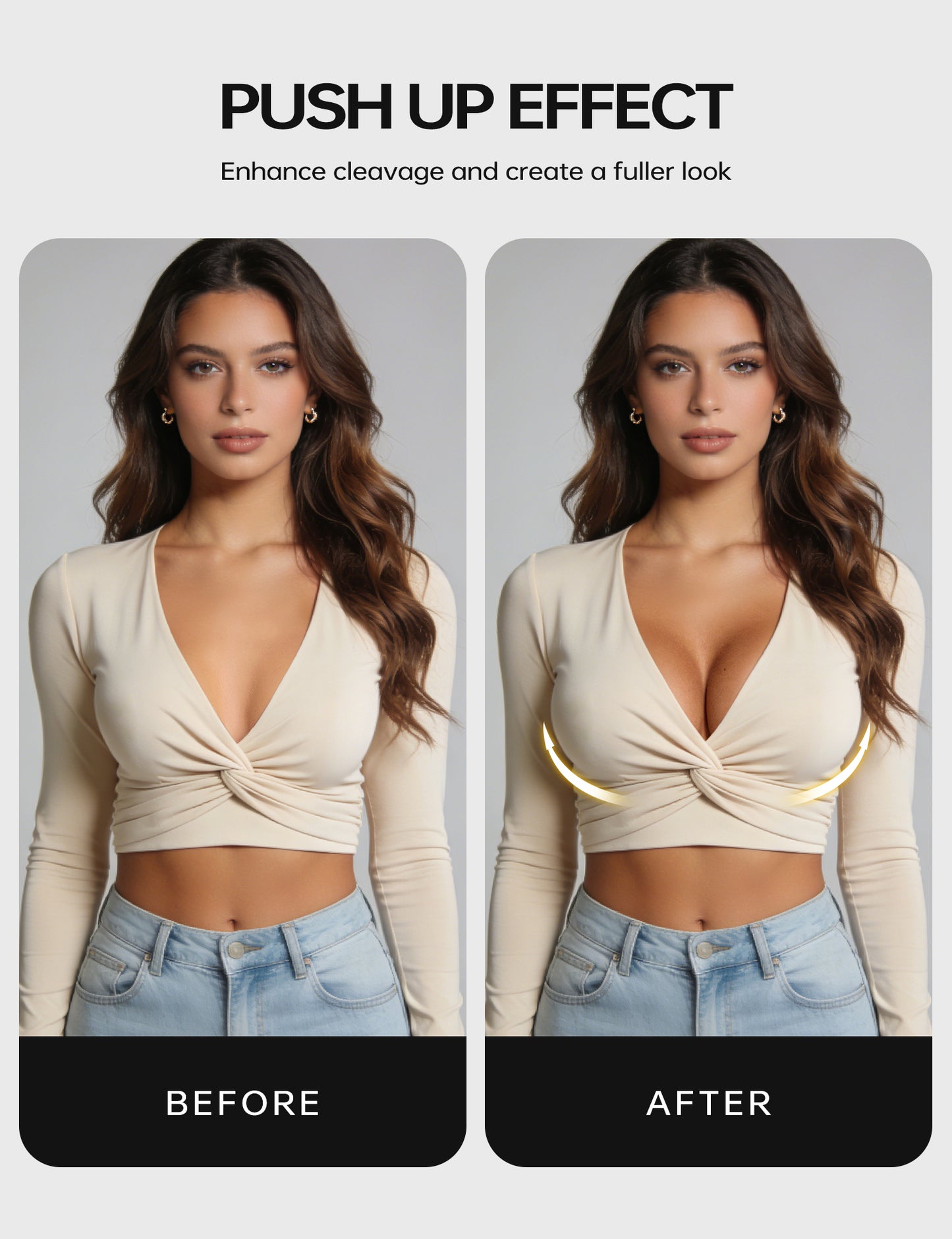 Wingslove Womens Push-up Bra Deep V Plunge Underwire T-Shirt Bra, Black Leopard