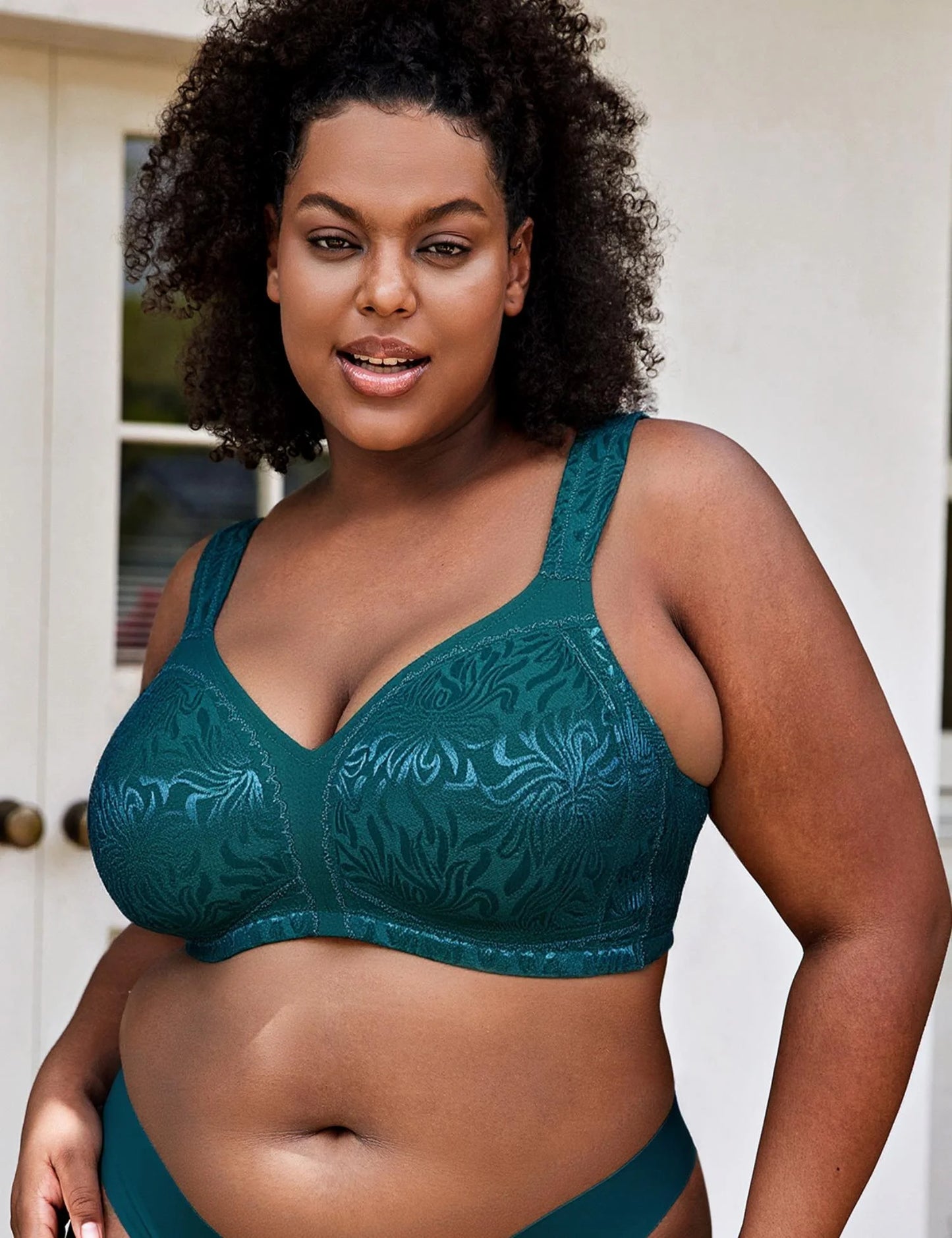 Wingslove Women's Full Coverage Plus Size Bra Non Padded Wireless Minimizer Bra, Dark Green