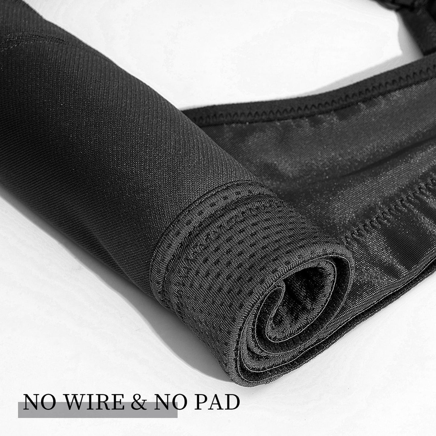 Wingslove Women's Sports Bra Full Coverage Wireless Bra Plus Size High Impact Non Padded Workout Bra,Black