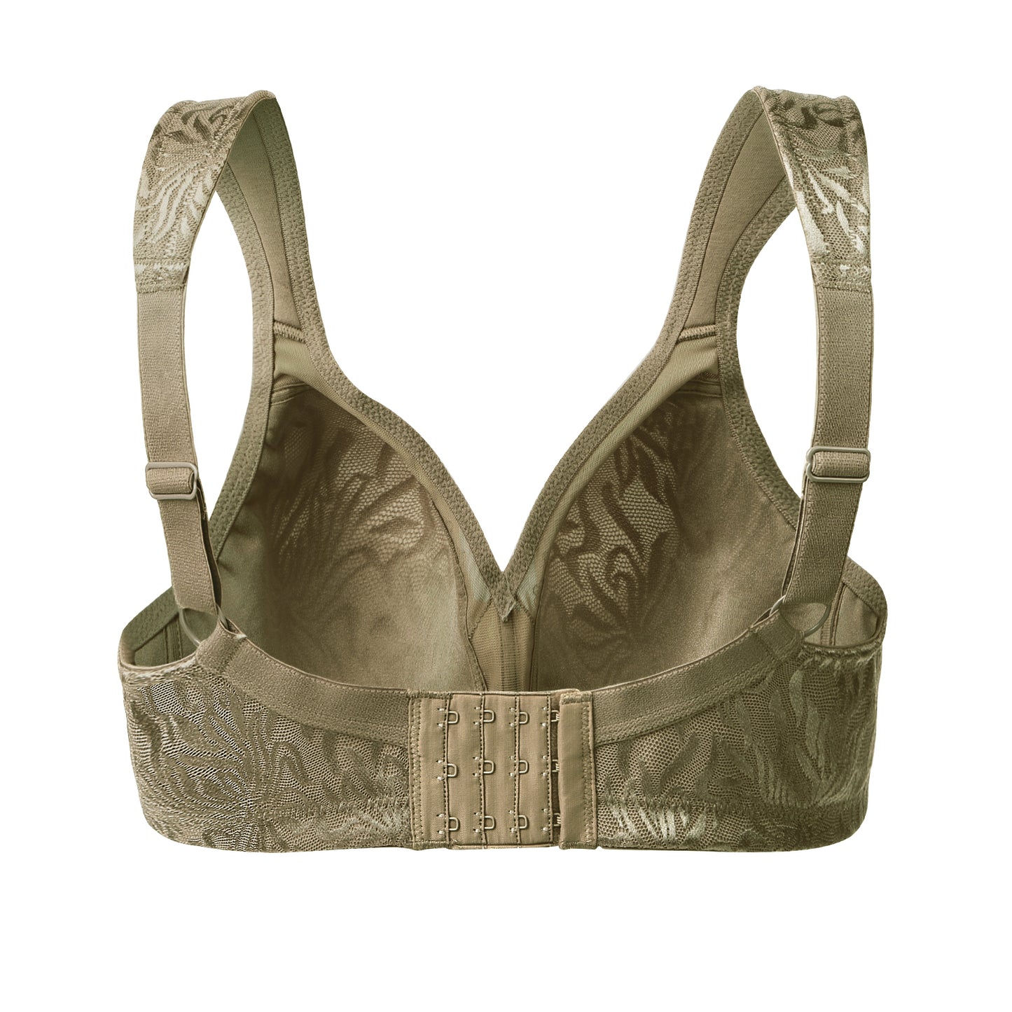 Deyllo Women's Non Padded Wireless Bras Plus Size Full Coverage Gray Minimizer Bra