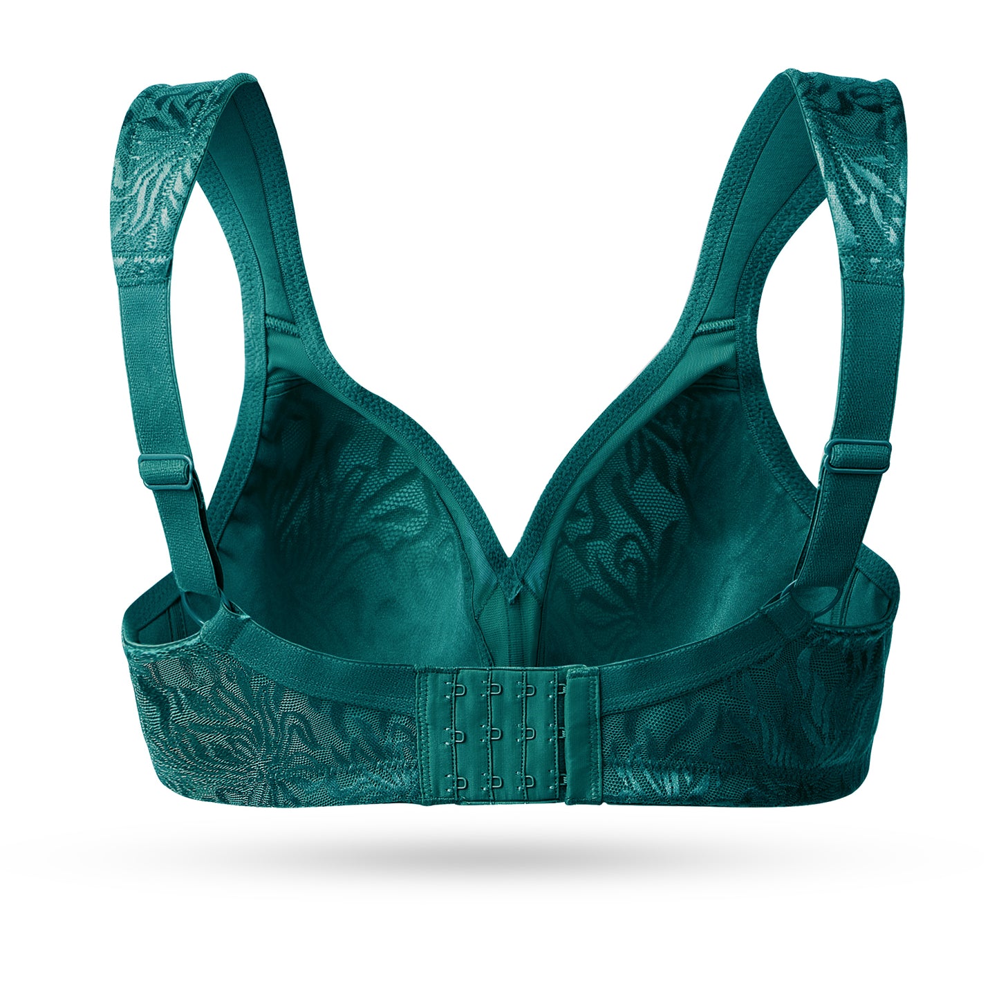 Deyllo Women's Non Padded Wireless Bras Plus Size Full Coverage Dark Green Minimizer Bra