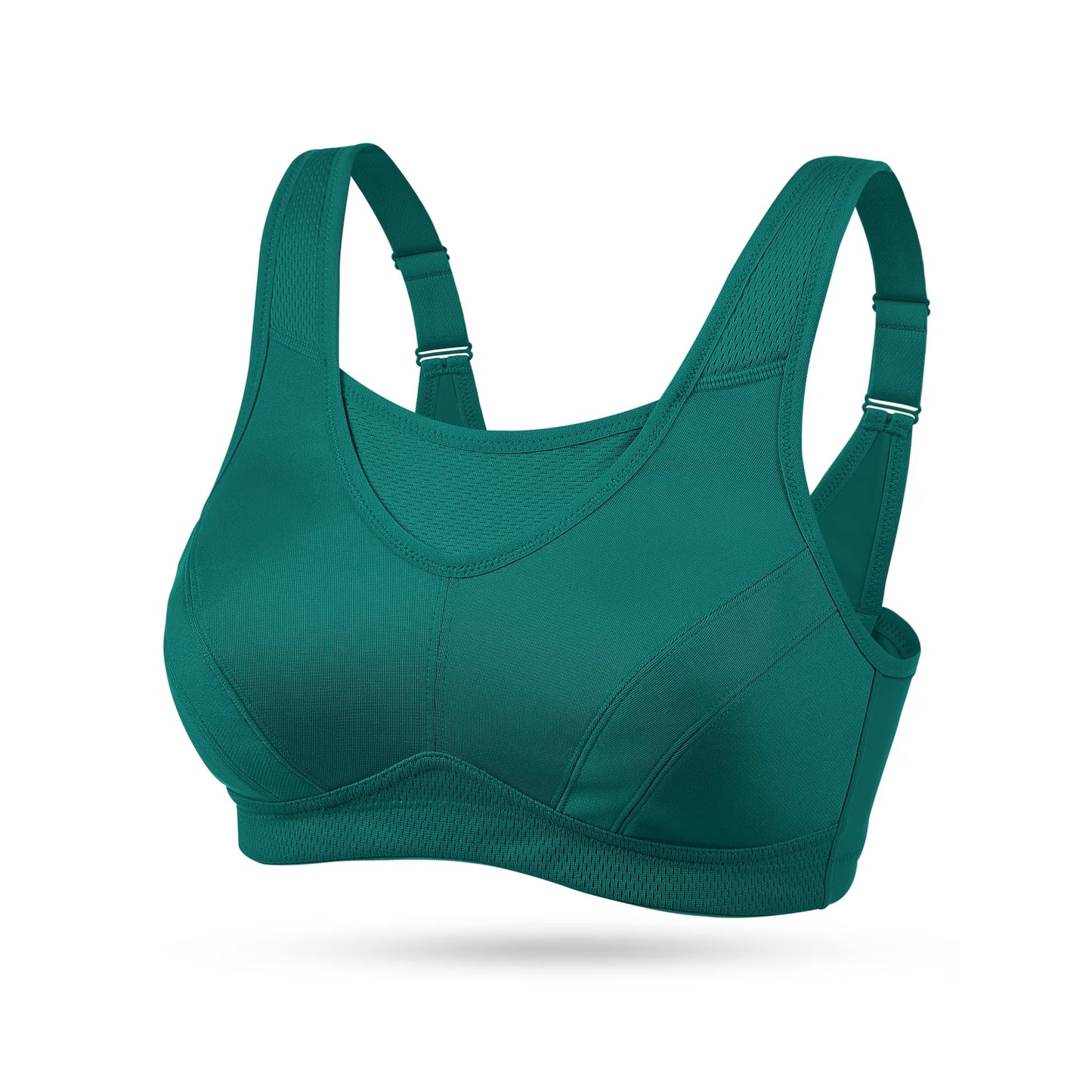Wingslove Women's Sports Bra Full Coverage Wireless Bra Plus Size High Impact Non Padded Workout Bra,Peacock Green