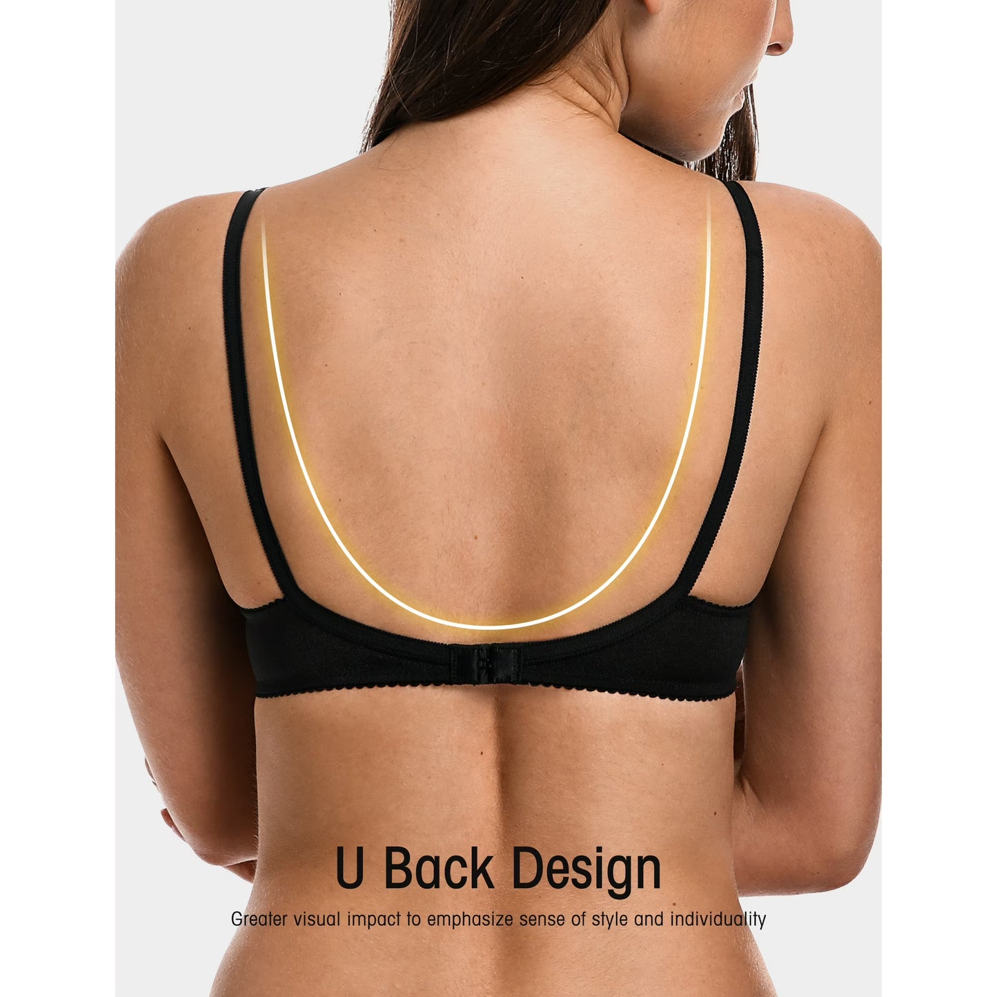 Wingslove Women's Sexy 1/2 Cup Lace Bra Balconette Mesh Underwired Demi Shelf Bra Unlined See Through Bralette,Black