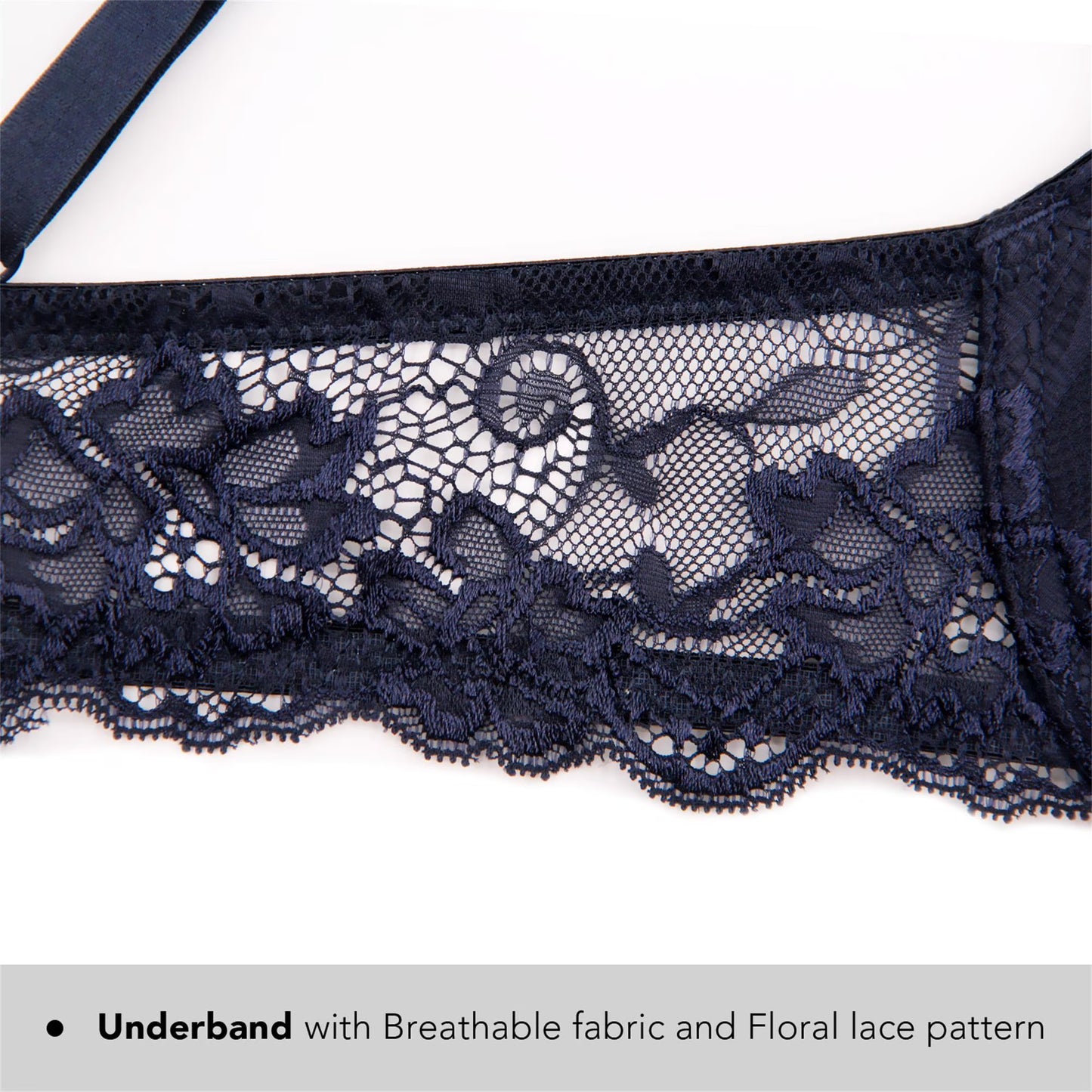 Wingslove Women's Push Up Sexy Lace Padded Plunge Underwire Lift Up Bras Add 1 Cup Boost Brassiere,Blue